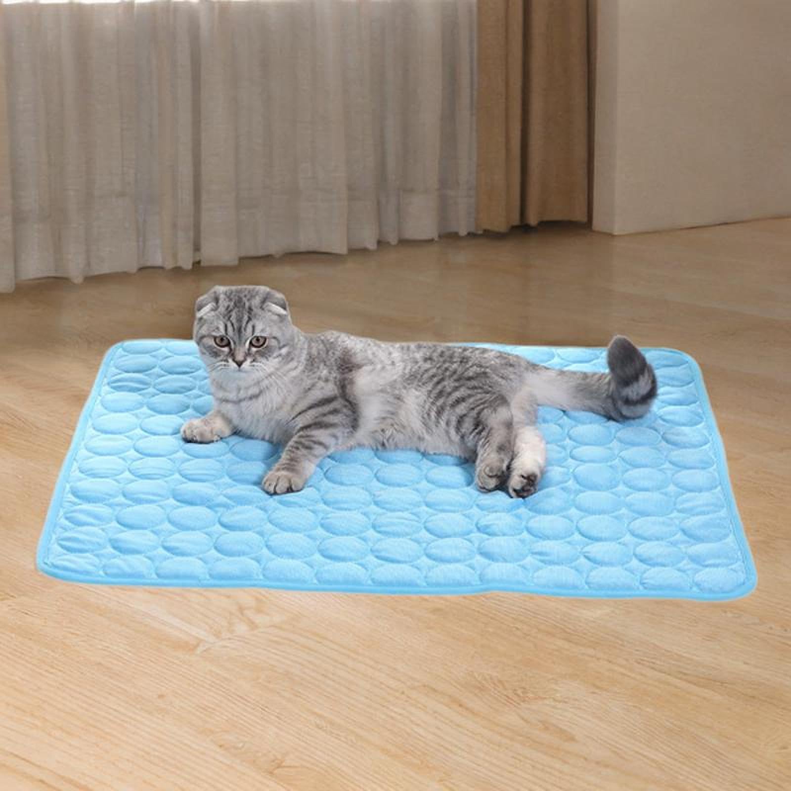 SAZDEKOR Pet Cooling Mat Washable Indoor Cats Dog Cat Sleeping Mat for Sofa Floor Beds Blue