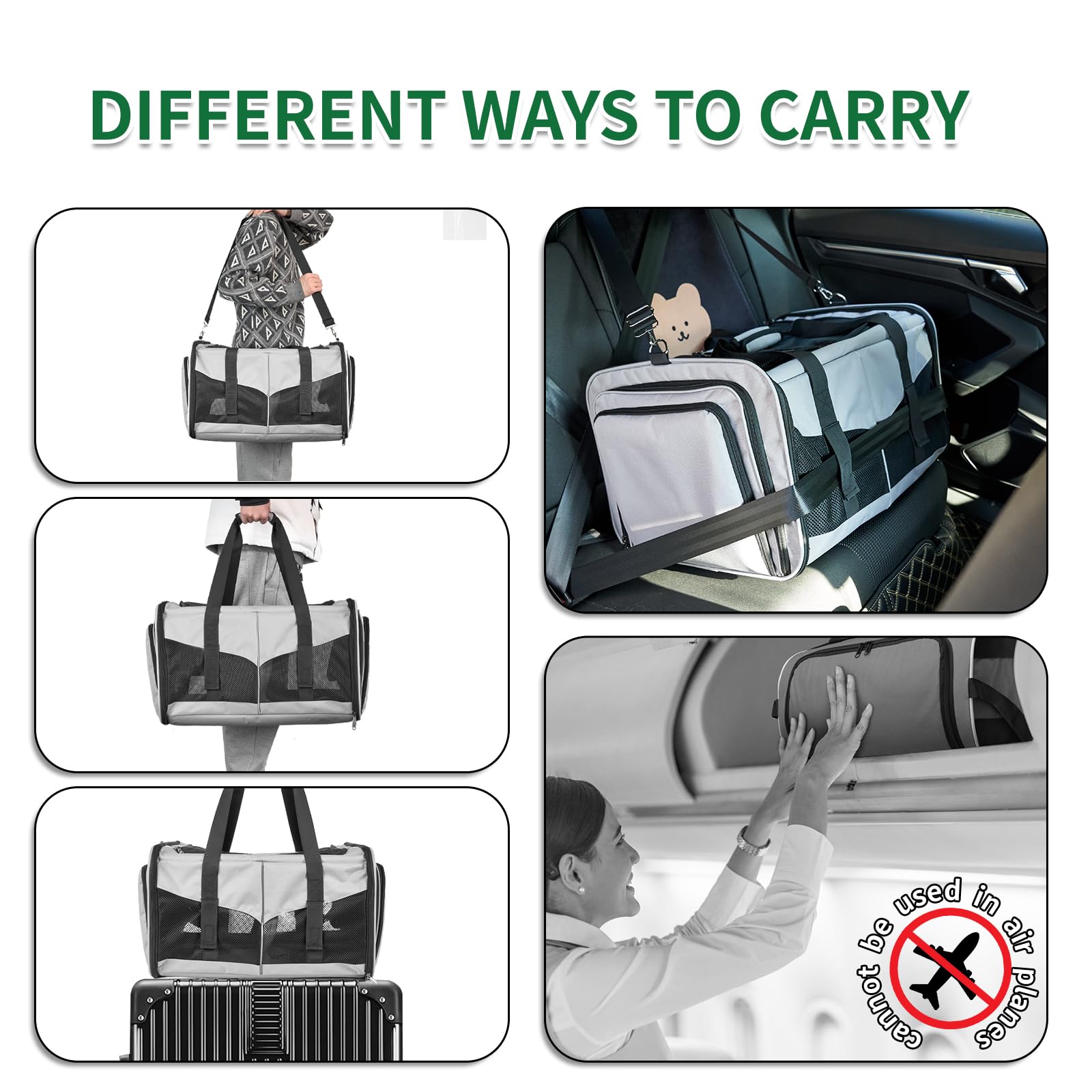 Cat Carrier With Litter Box - Inrlkit Cat Carrier For 2 Cats, Portable 2-In-1 Double Cat Travel Carrier Bag For Traveling, Expan