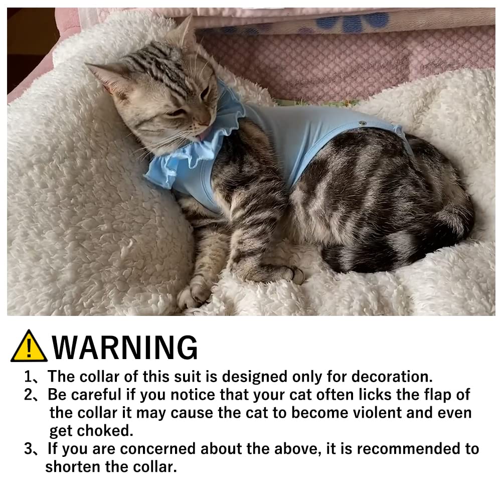 Cat Recovery Suit for Abdominal Wounds and Skin Diseases, Breathable Surgical Recovery Shirt After Surgery Wear Anti Licking Wou