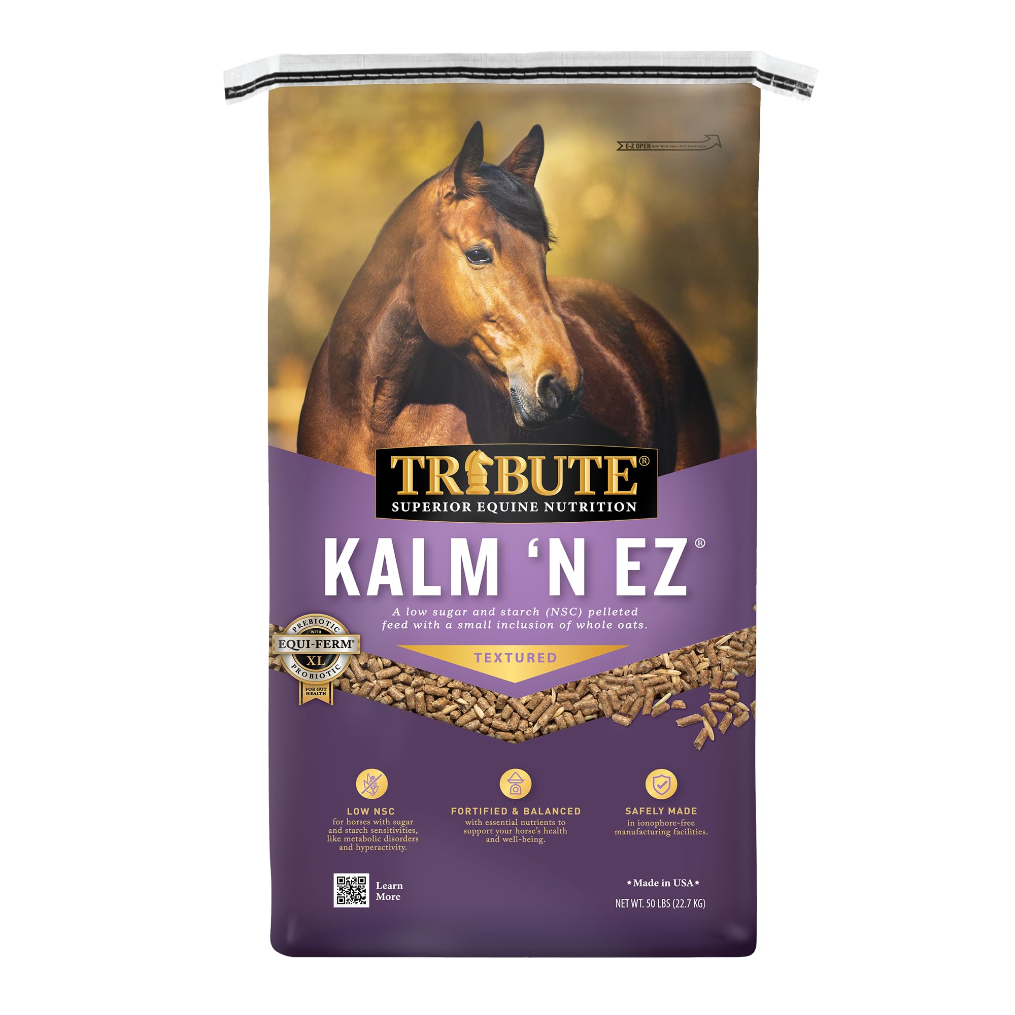 Kalmbach Feeds Tribute Kalm N Ez Textured for Horse, 50 lb