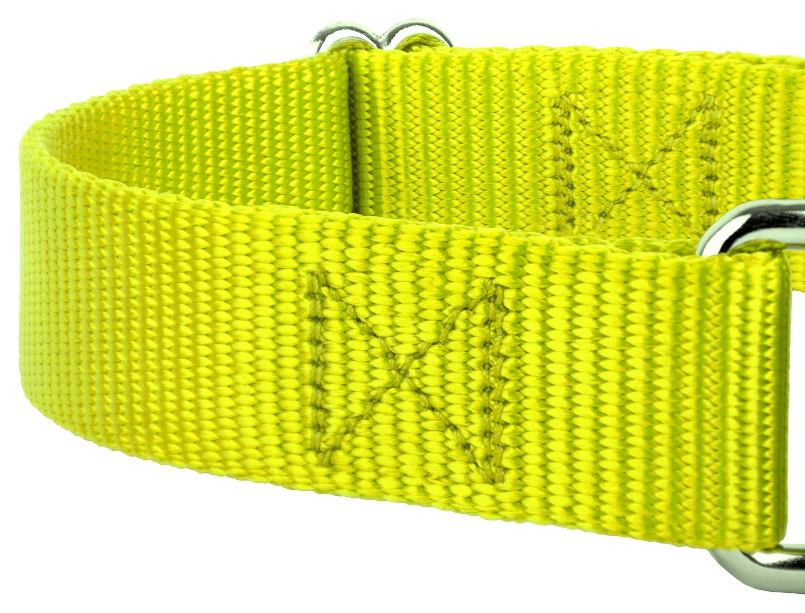 Country Brook Petz Martingale Dog Collar - Heavy-Duty Training Collar With No Buckle - Service Dog Collar For All Pups - Vibrant, Colorful Collection (Hot Yellow, 3/4 Inch, Small)