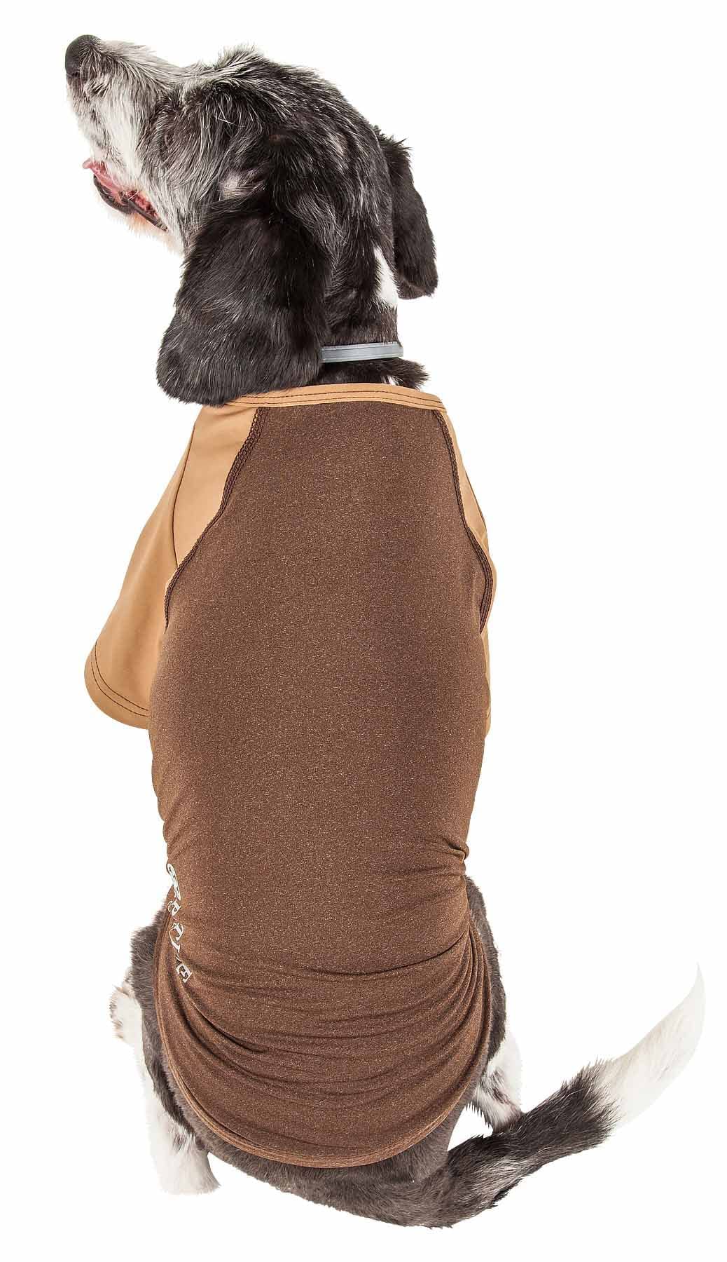 Pet Life Active Hybreed 4-Way Stretch Two-Toned Performance Dog T-Shirt, X-Large, Brown