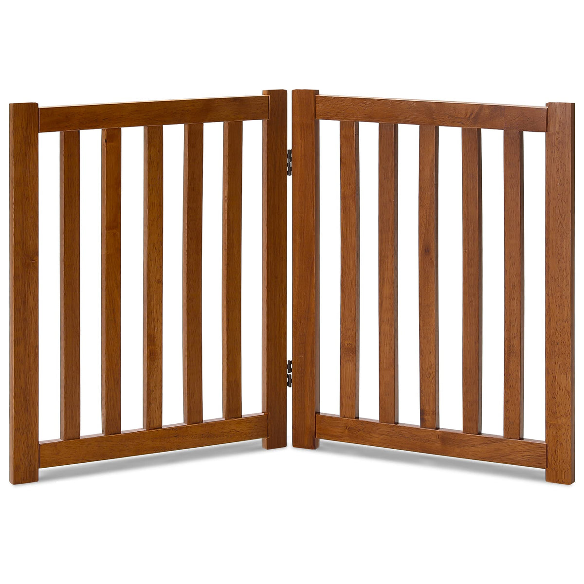 Lzrs Solid Hardwood Freestanding Pet Gate,Wooden Dog Gates For Doorways,Nature Wood Dog Gates For The House,Dog Gate For Stairs,Freestanding Indoor Gate Safety Fence,Oak,24' Height-2 Panels