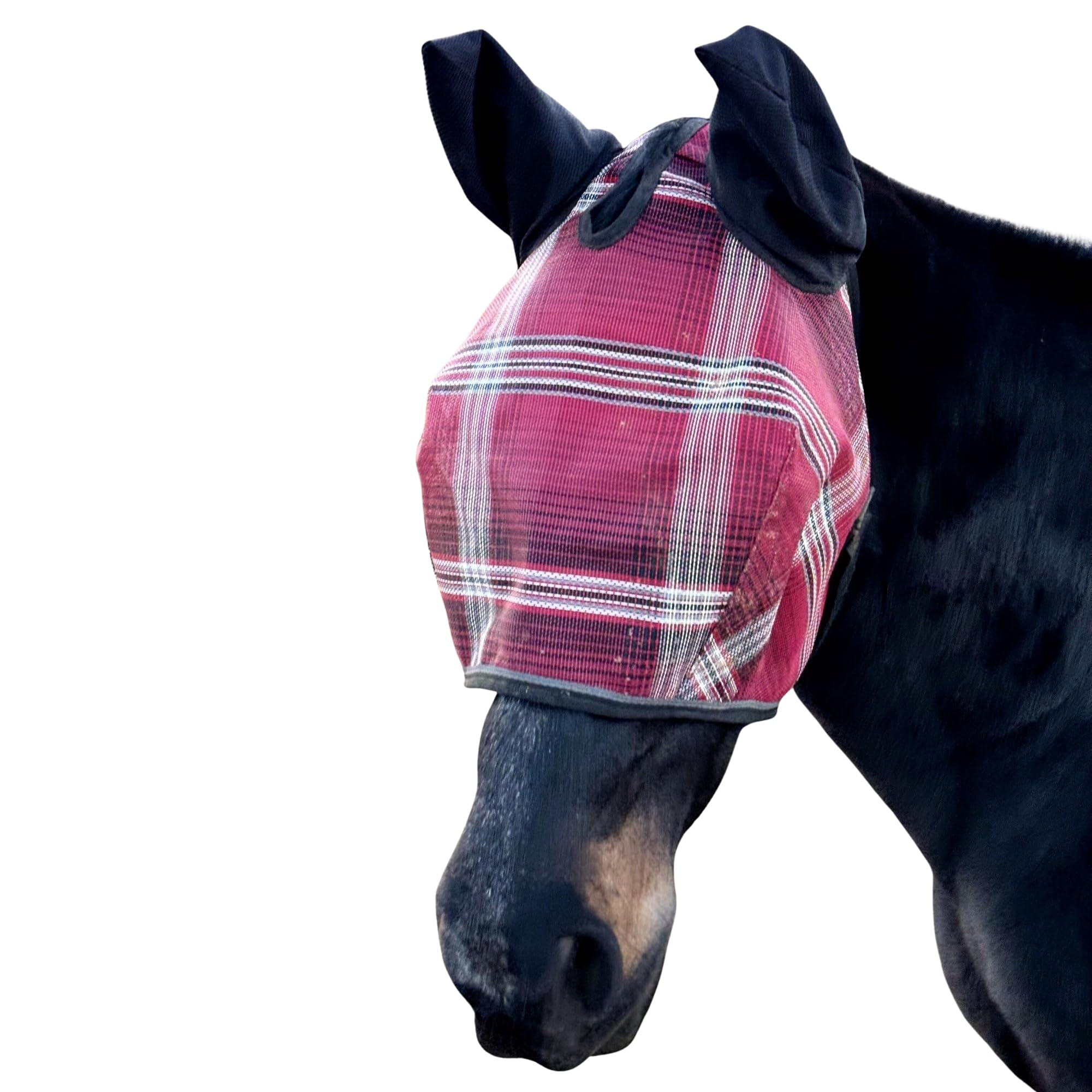 Kensington Signature Fly Mask w/Web Trim Soft Mesh Ears & Forelock Opening Size: M-Small Horse Color: 165 - Merlot