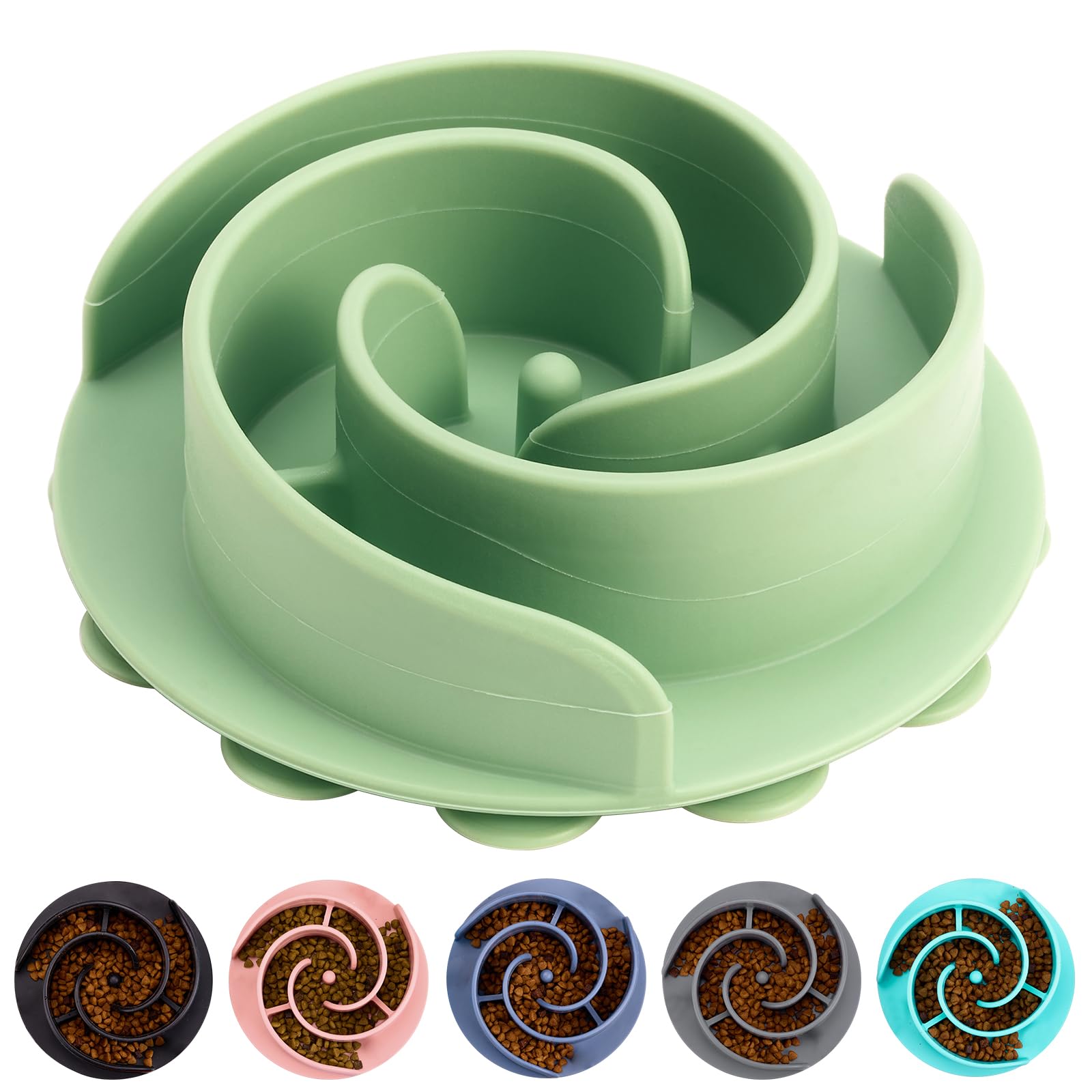 Slow Feeder Dog Bowls Insert, Bestalk Soft Silicone Slow Eating Feeder Insert With Suction Cups For Small, Medium And Large Dogs