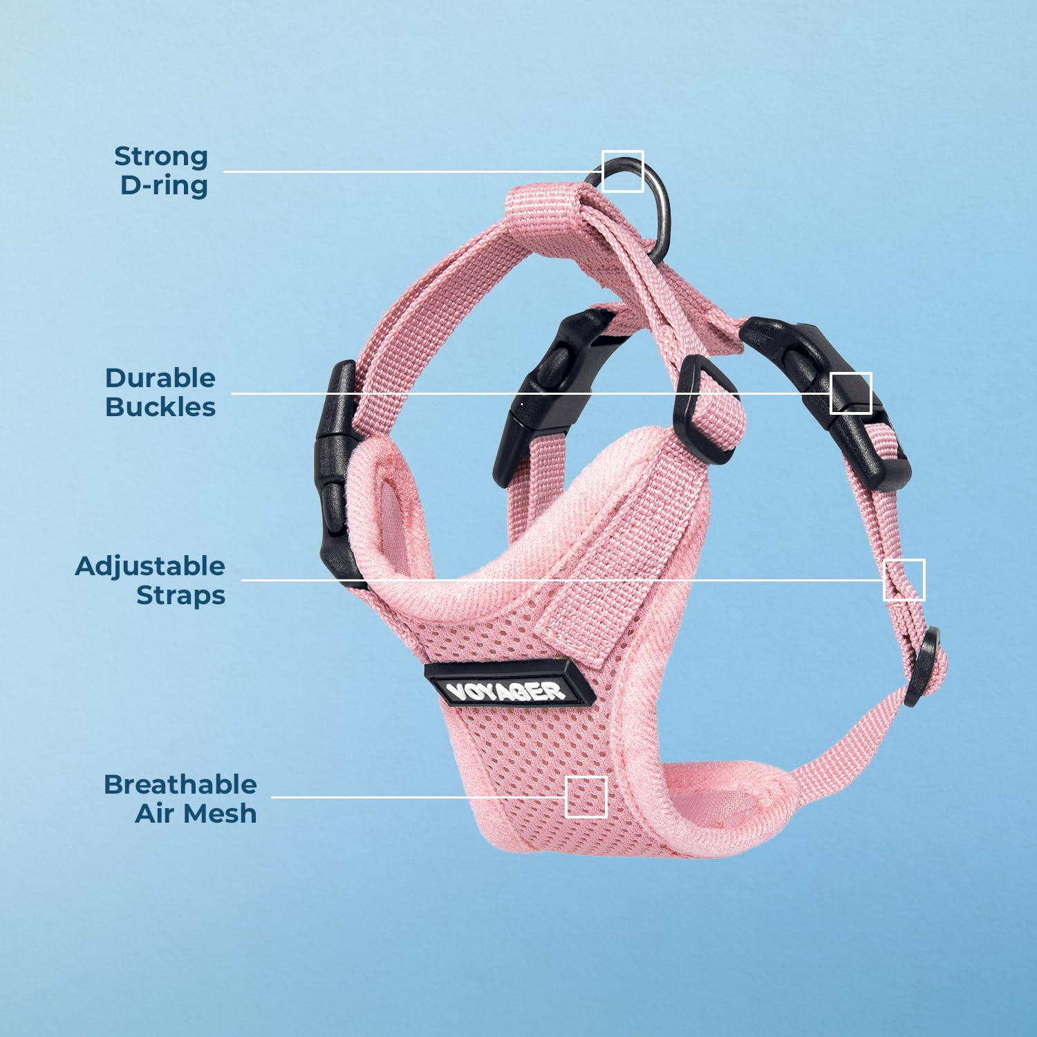 Voyager Step-in Pet Harness - All Weather Mesh, Adjustable Step in Harness for Cats and Dogs by Best Pet Supplies - Pink, XS