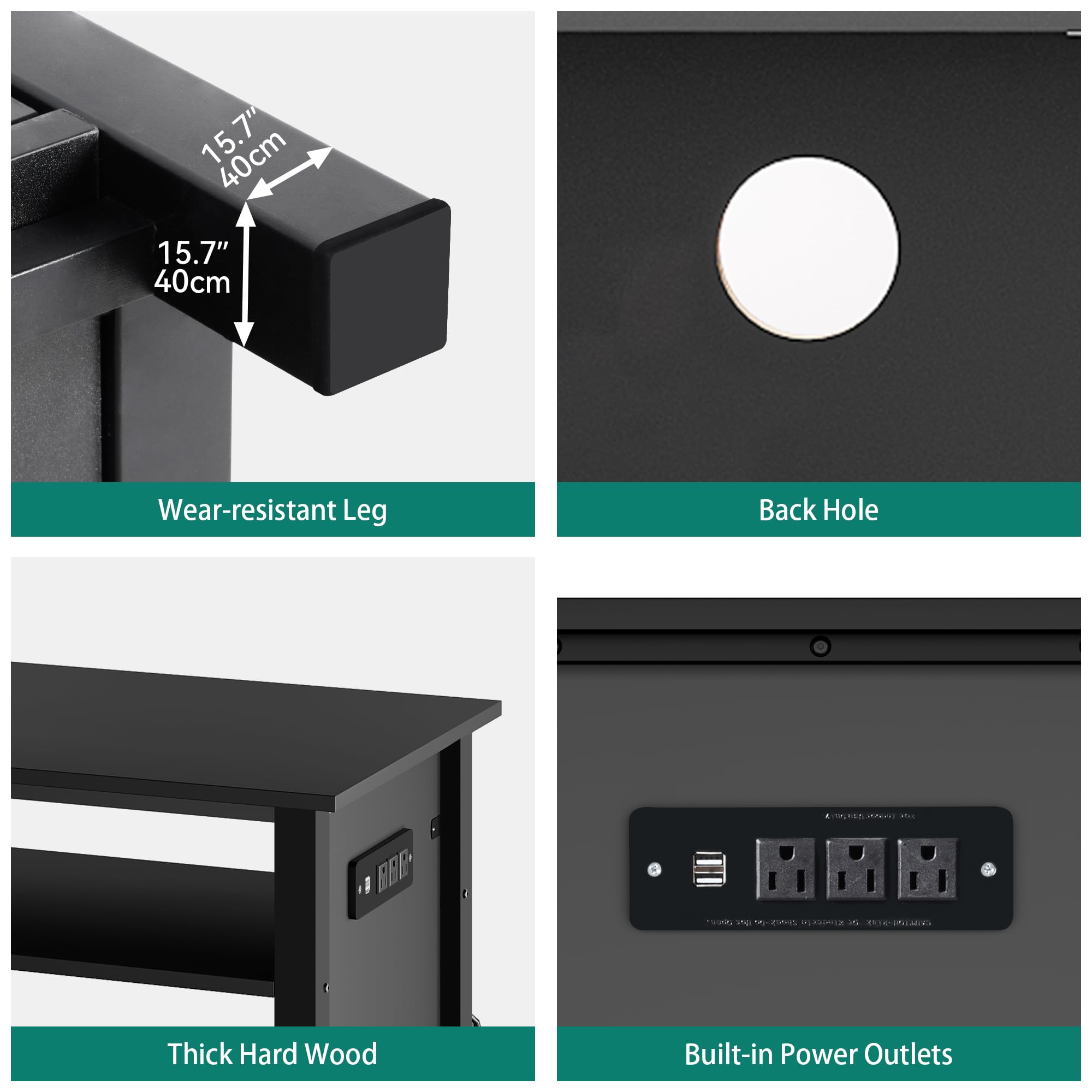 YITAHOME Aquarium Stand with Power Outlets, 55-75 Gallon Fish Tank Stand, Cabinet with RGB Light Strip Suitable for Turtle Tank,