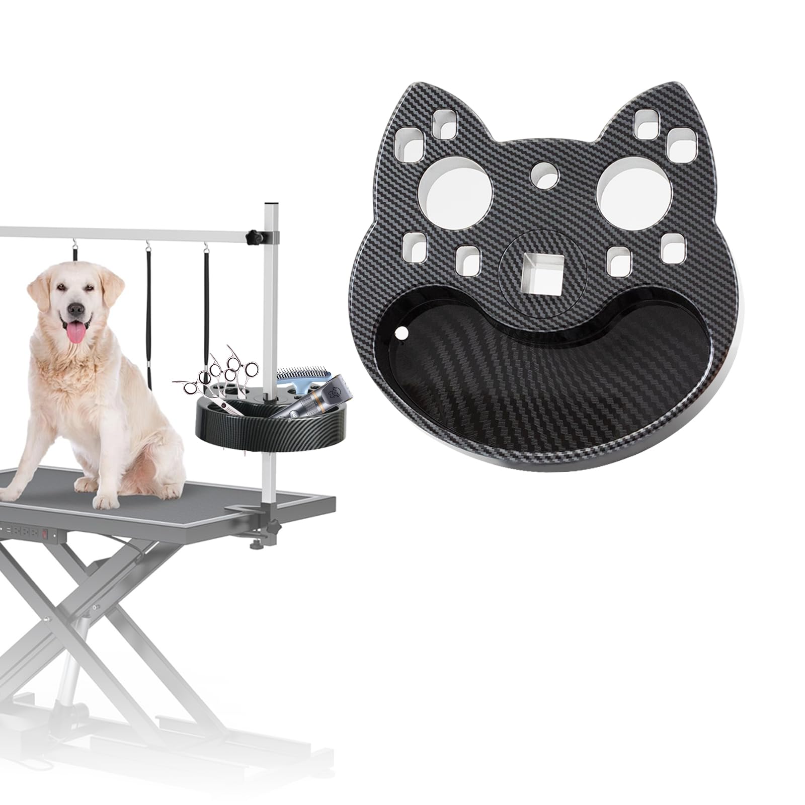 Huioqwe Adjustable Pet Grooming Organizer For Grooming Arms - Multi-Compartment Holder For Tools And Accessories