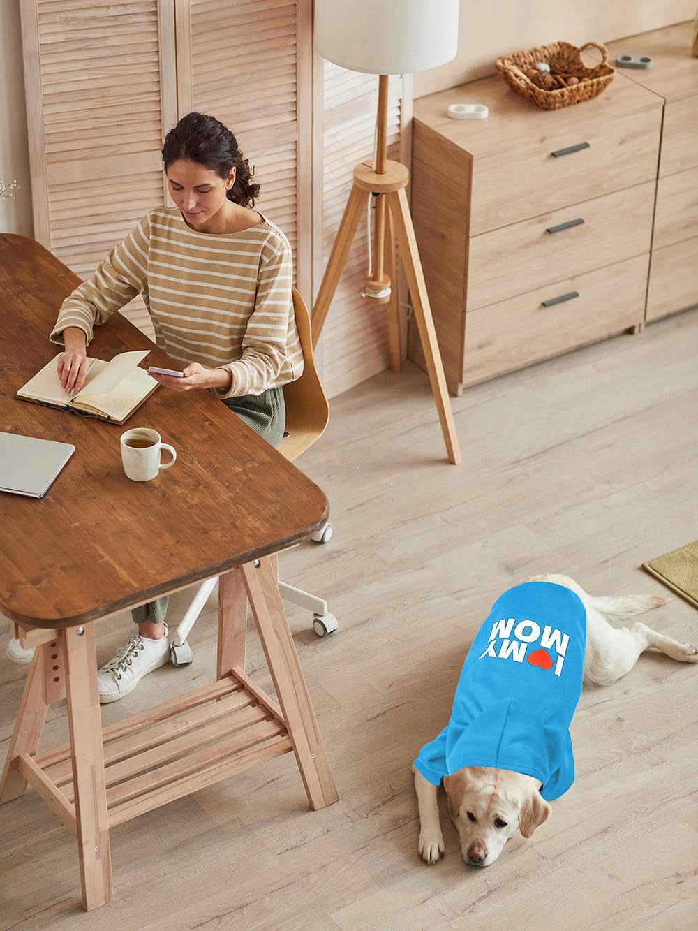 Greenjoy Dog Sweater Dog Hoodie Cold Weather Dog Coat Hooded Sweatshirt For Puppies,Cats, Small Medium Large Dogs (Blue(I Love M