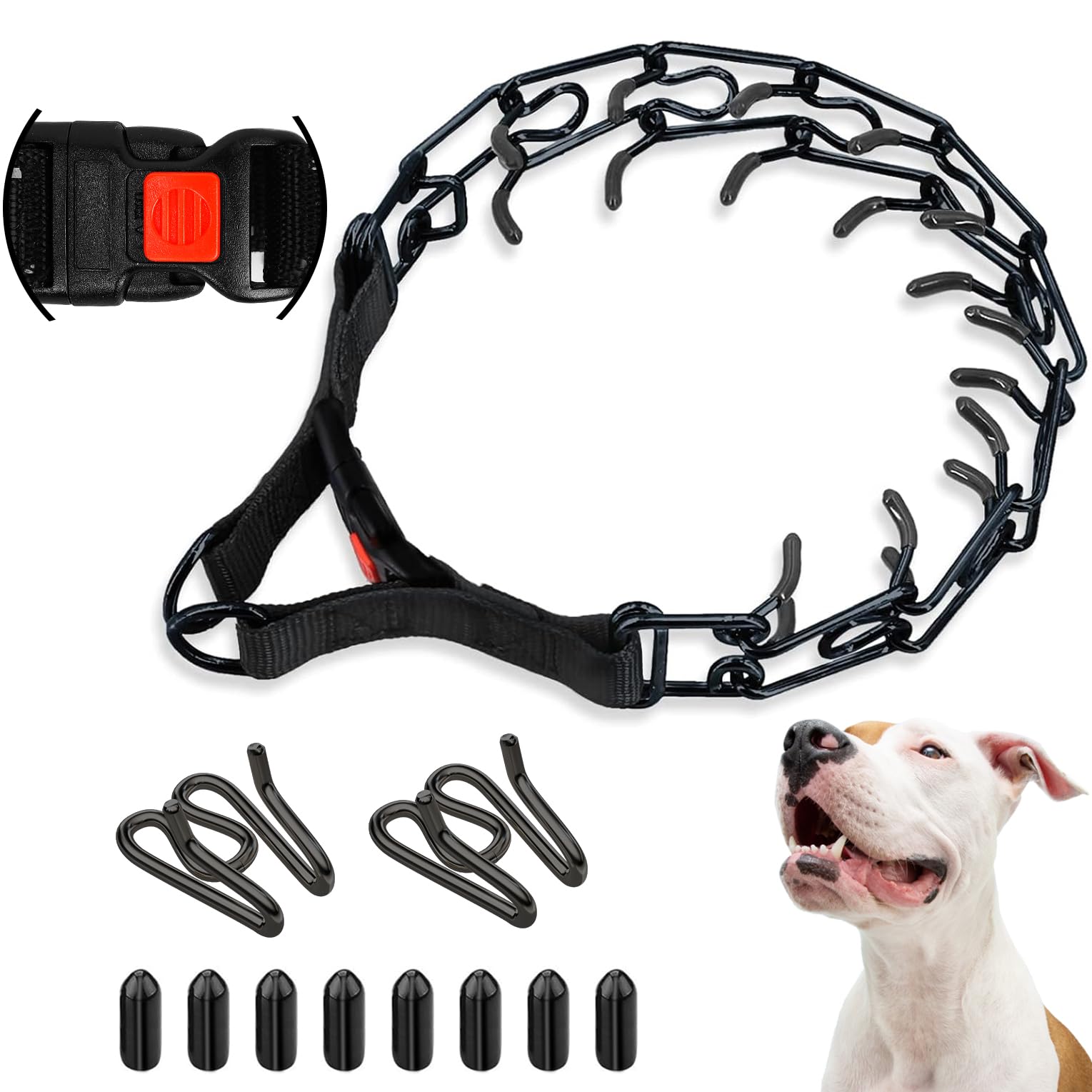 Supet No Pull Dog Training Collar, Adjustable Dog Training Collar With Buckle For Small Medium Large Dogs(Packed With One Extra 