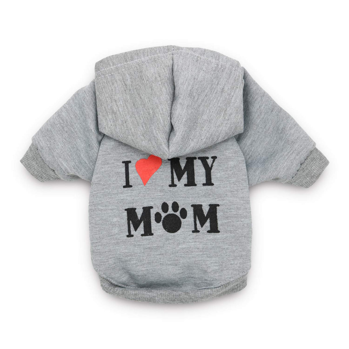 Droolingdog Dog T-Shirts I Love My Mom Dog Tshirt Small Dog Clothes Boy, Medium, Grey