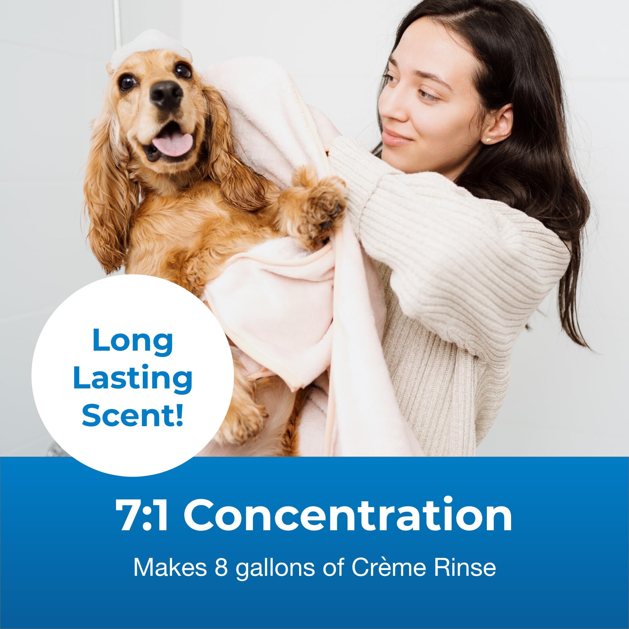 Petag Fresh N Clean Scented Creme Rinse, Classic Fresh Scent (7:1 Concentrate) - 1 Gallon - Conditions Coat And Moisturizes Skin