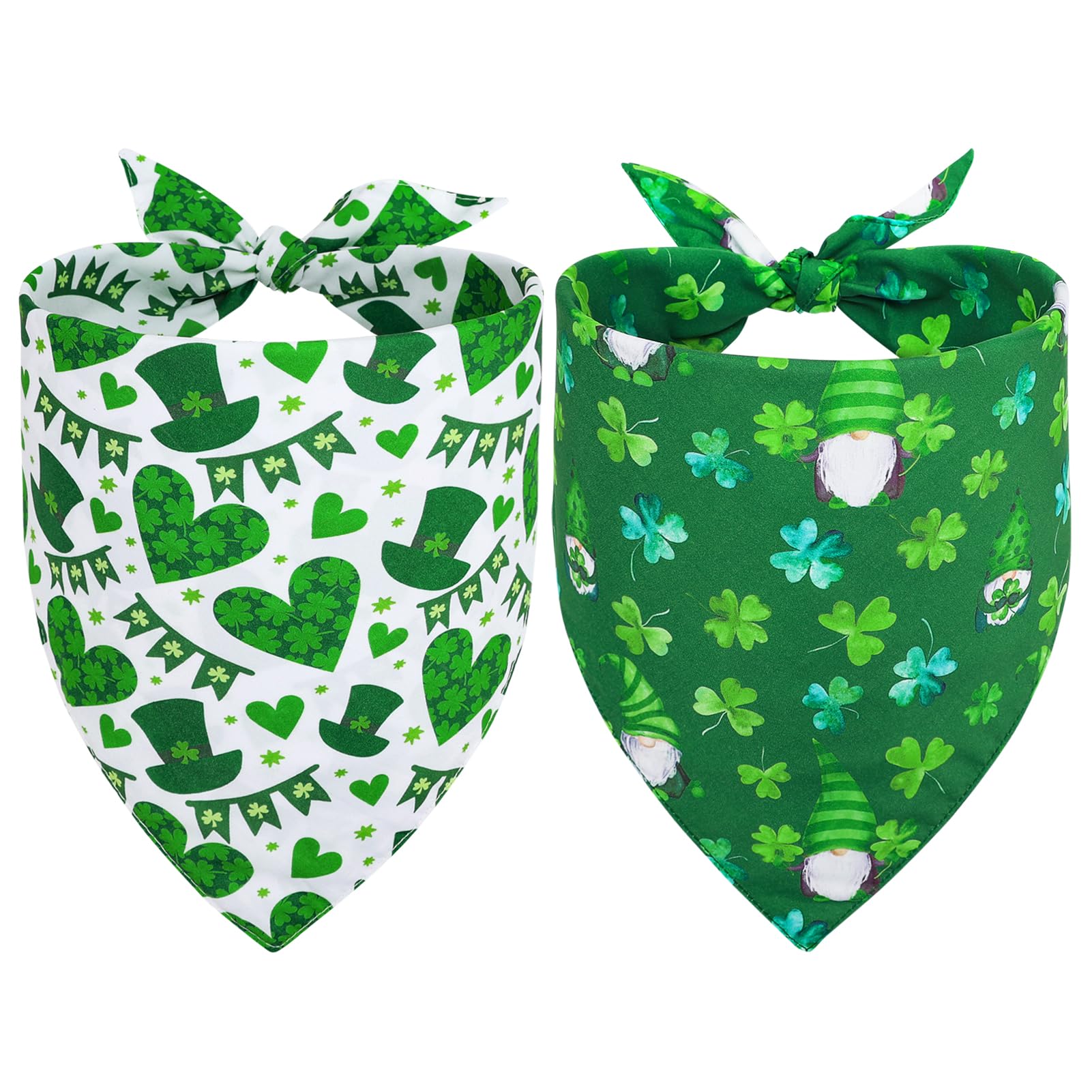 Vivifying St. Patrick'S Day Dog Bandana, 2 Pack Bandanas For St. Patrick'S Day Clothes Outfits, Reversible Triangle Dog Scarf, P