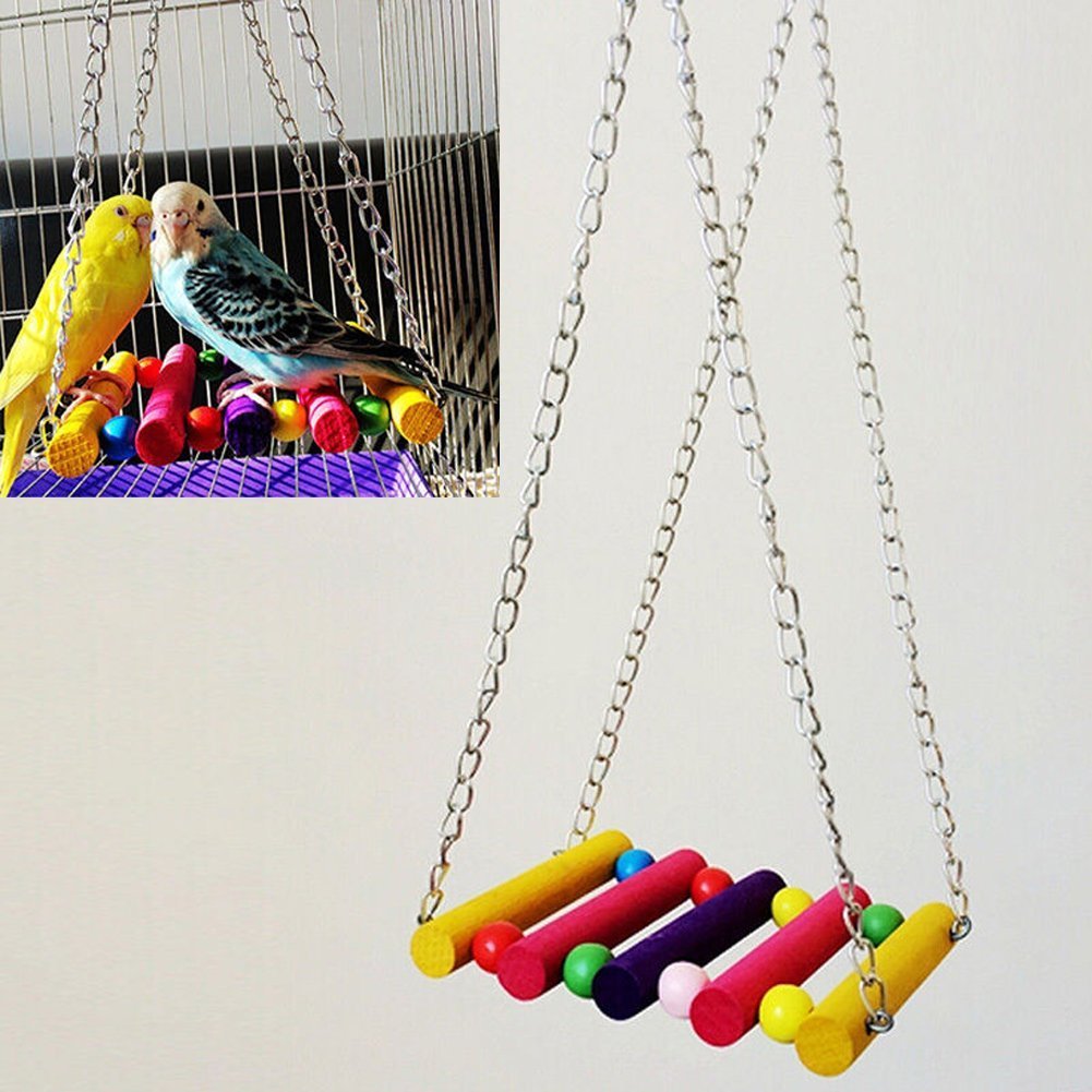 Vktech® 5Pcs Pet Bird Parrot Parakeet Budgie Cockatiel Cage Hammock Swing Toy Hanging Toy (Style A)