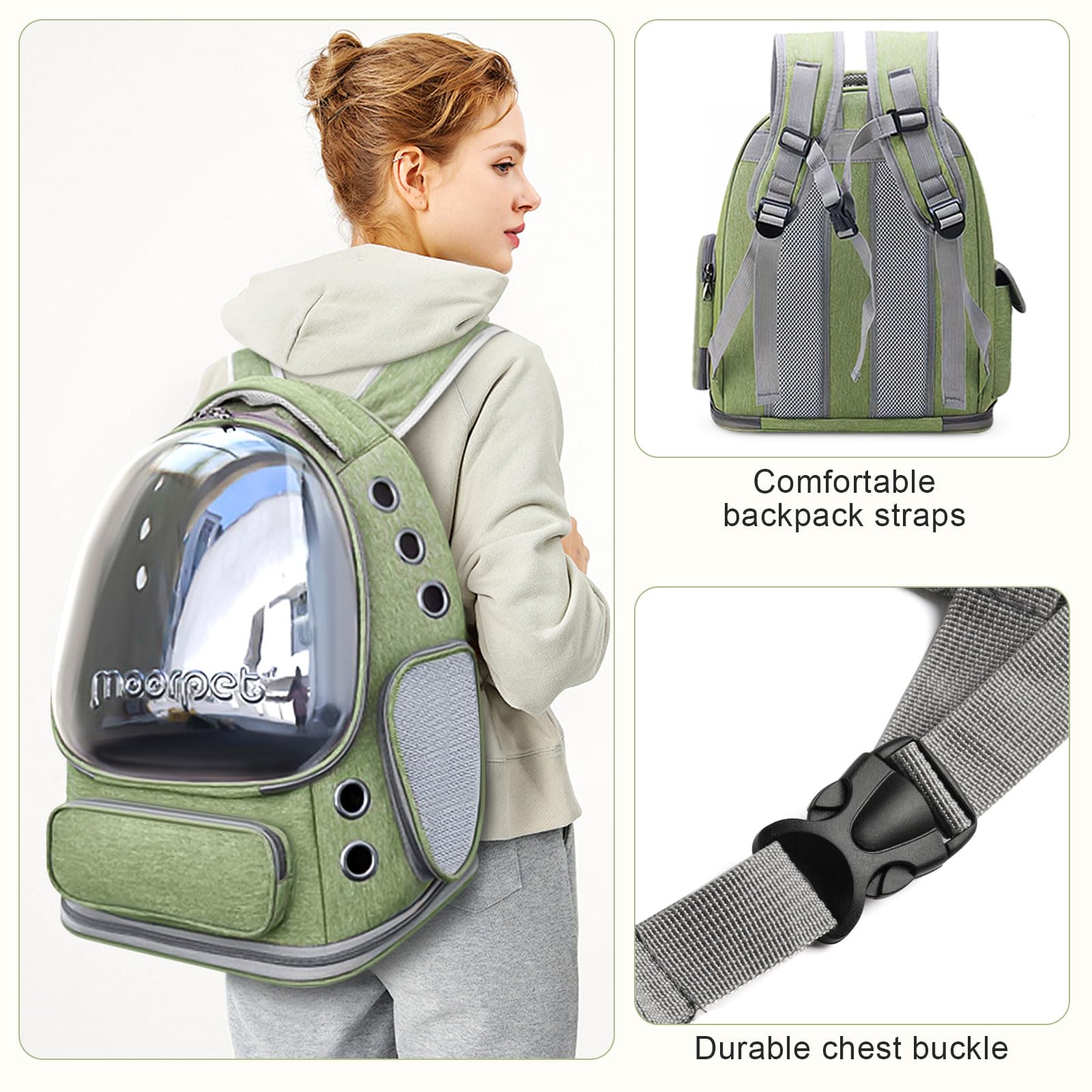 Cat Backpack Carrier, Breathable Cat Bubble Backpack Large Space Cat Carrier Backpack For Kitty Small Dog, Foldable Airline Appr