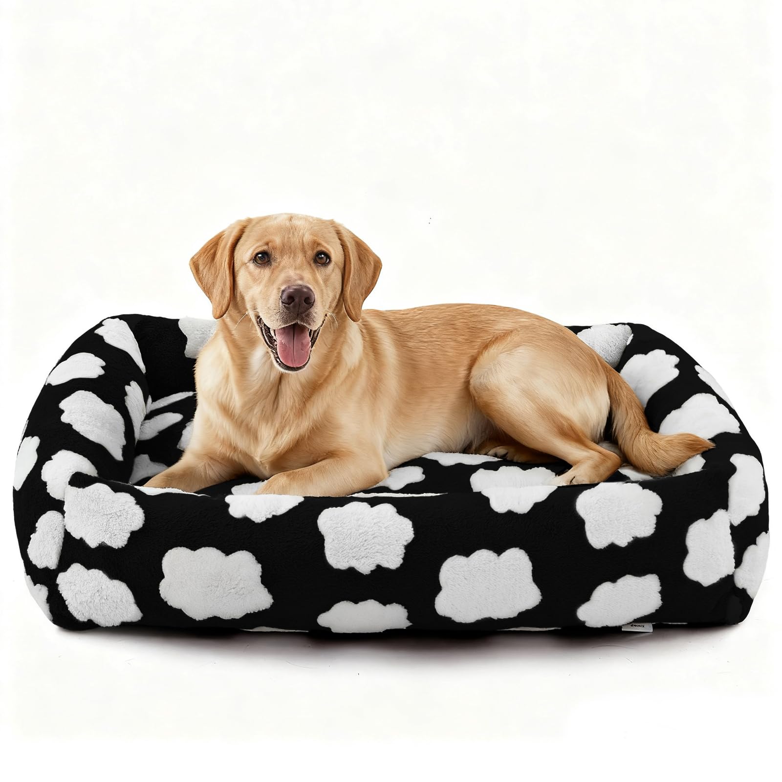 JOEJOY XL Dog Beds Large Sized Dog, Rectangle Washable Orthopedic Pet Bed with Removable Zipper Cover, Cute Soft Calming Puppy P