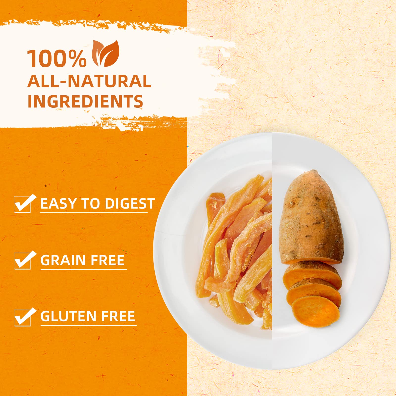 Jungle Calling Natural Sweet Potato Dog Treats, Low Fat Chews, 10.6 oz, Ideal Training Snacks for Dogs