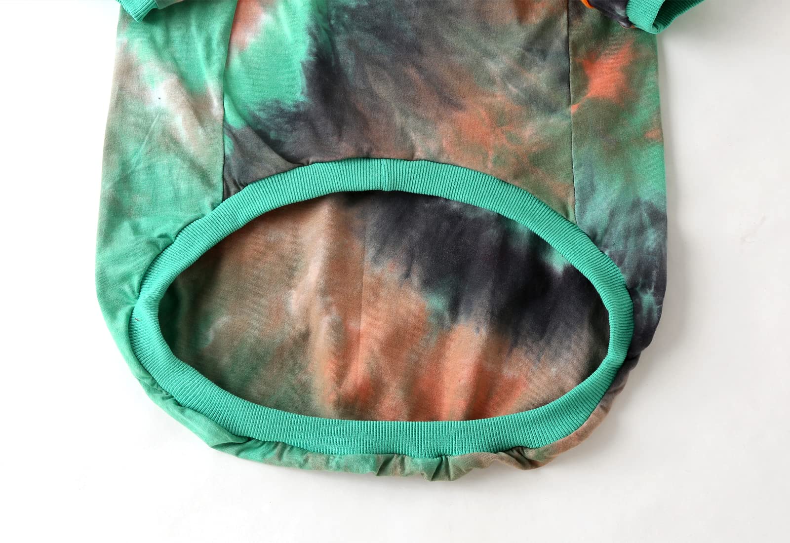 Pripre Dog T Shirt Striped Tie Dye Dog Clothes For Large Dogs Breathable Stretchy Cotton Clothes Dog Pajamas (Greenorange, Xxl)
