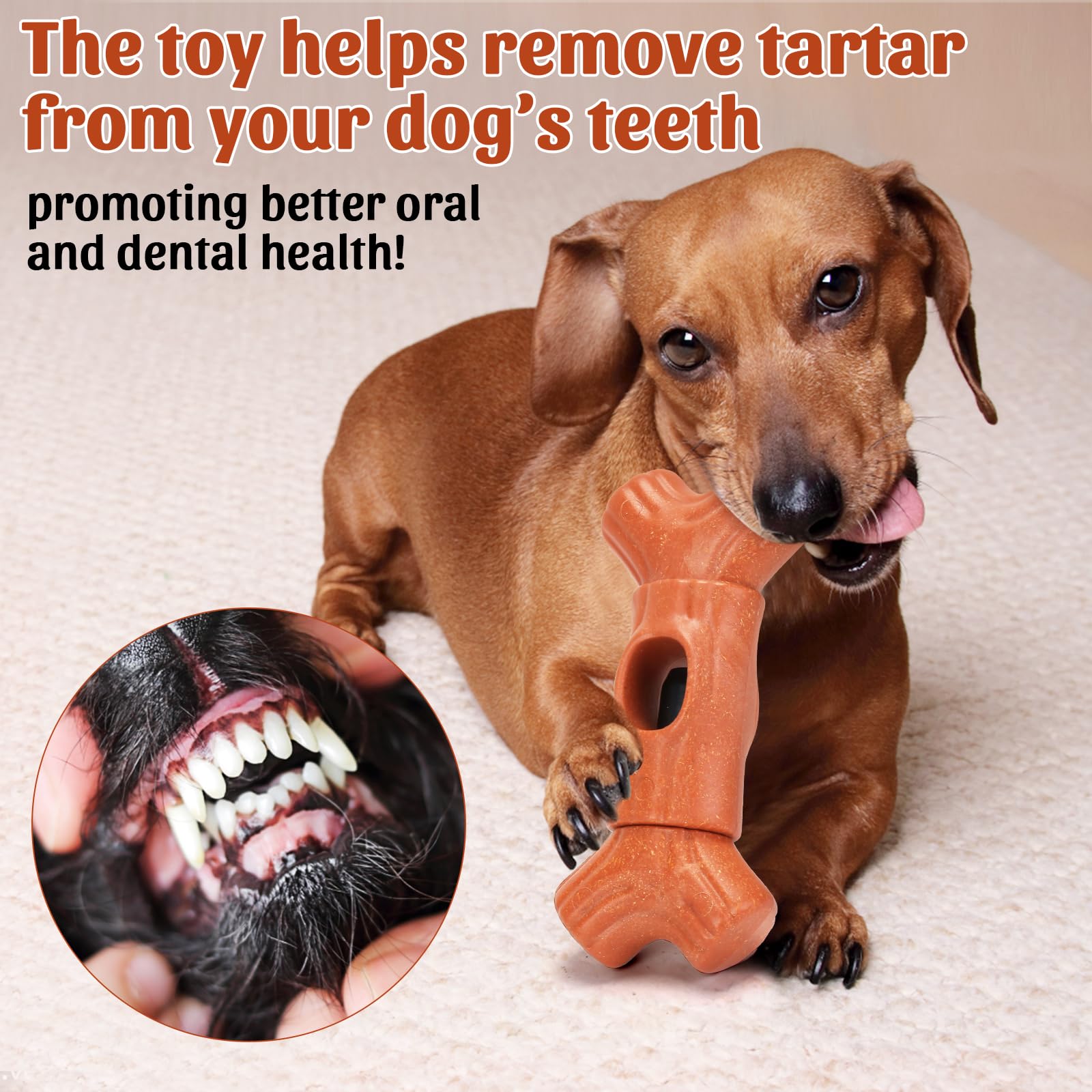Pleasthome Indestructible Dog Chew Toy, Branch Shape, Gift For Aggressive Chewers