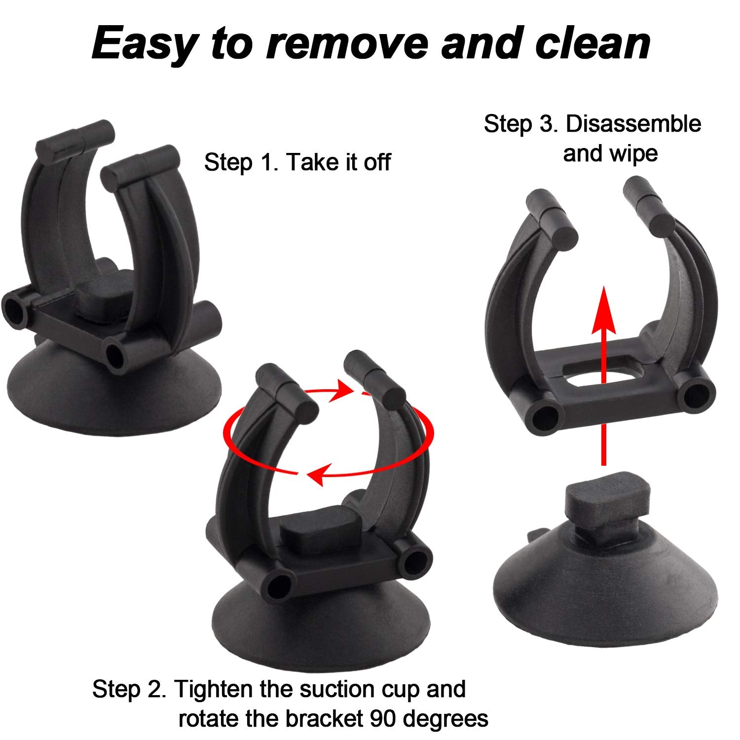 Oiiki 10 Pcs Aquarium Heater Suction Cups With Clips, Air Hose Tube Holders Clamps For Fish Tank (Black)