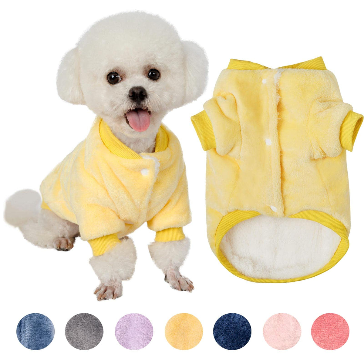 Dog Sweater, Pack Of 2 Or 3, Dog Clothes, Dog Coat, Dog Jacket For Small Or Medium Dogs Boy Or Girl, Ultra Soft And Warm Cat Pet Sweaters (Yellow, X-Large)