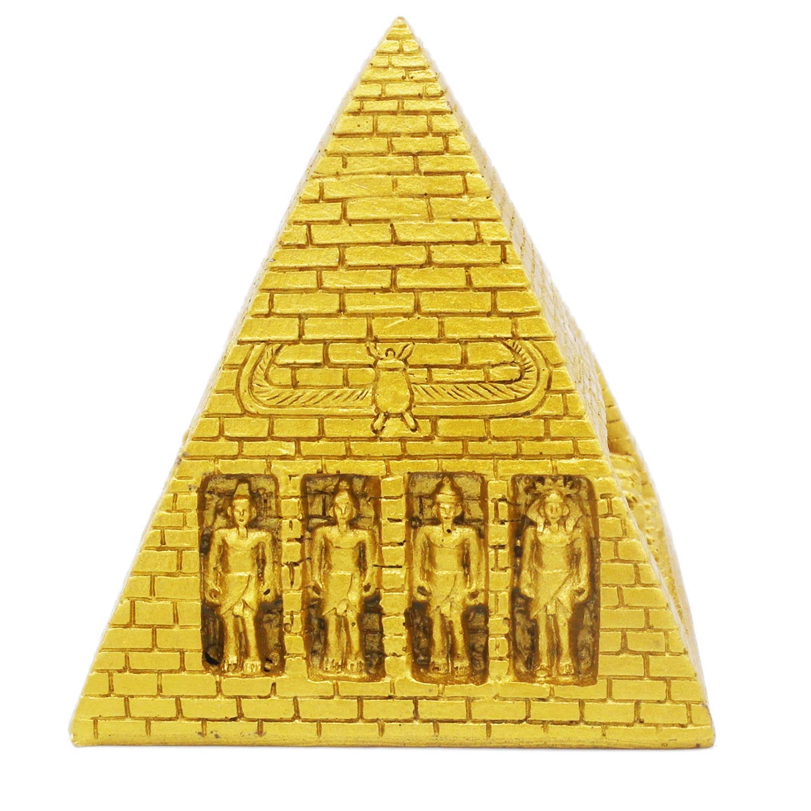 Kocris Casa Pyramid Pharaoh Aquarium Fish Tank Decorations Statues Figurine Sculpture Ancient Egypt Reptile Turtle Lizard Spider Tanks Terrarium Egyptian D?or Ornament Pet (Gold Pyramid)