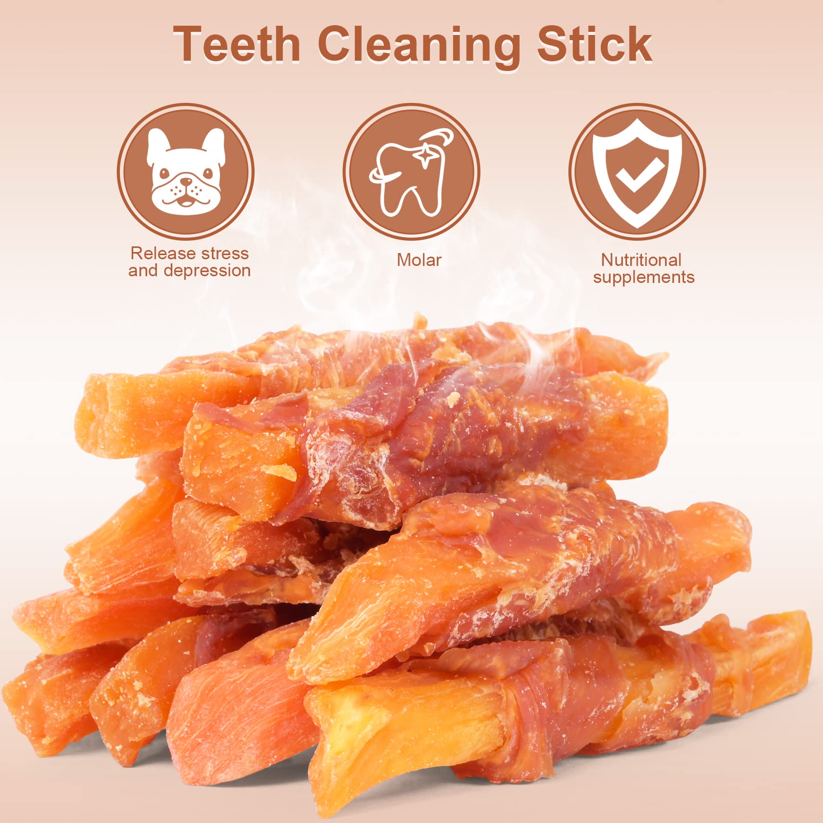 Pawant Chicken Wrapped Sweet Potato Dog Treats, Puppy Training Snacks, Rawhide Free 2lb