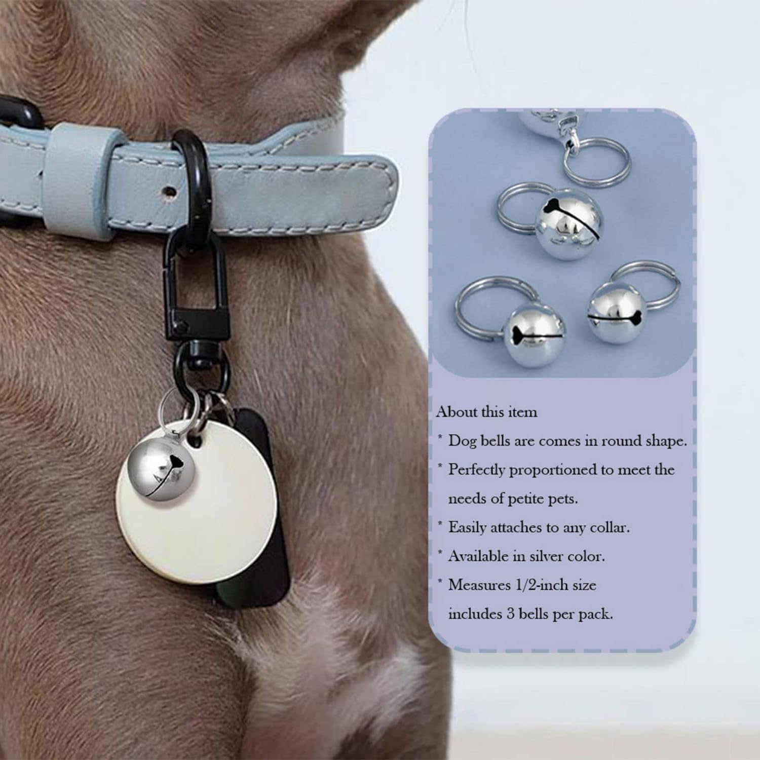 Skypia 24 Pack Pet Bells For Dog Cat Collar Charm Pet Pendant Accessories Stainless Steel Anti-Lost Training Bells For Collars P