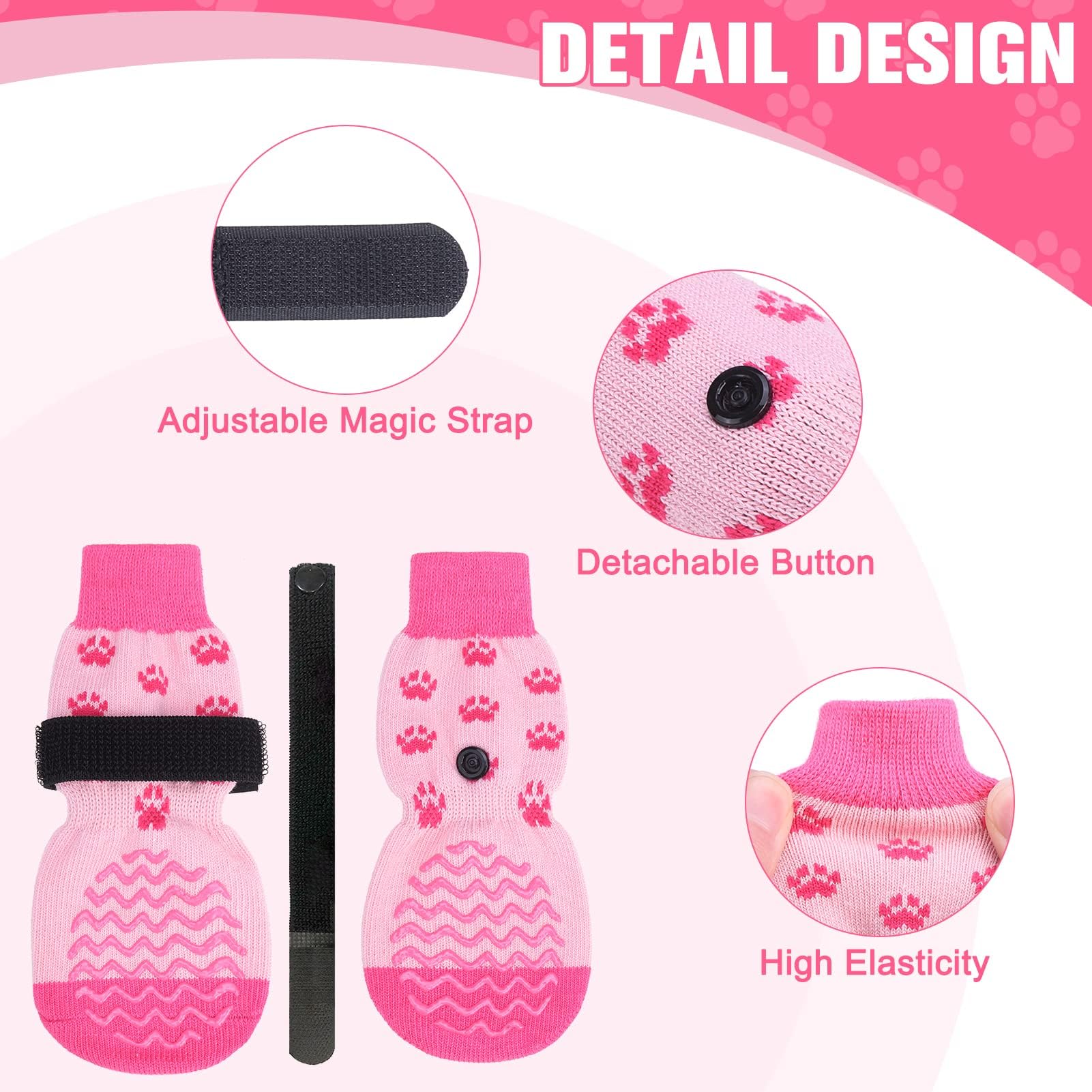 Expawlorer 3 Pairs Anti-Slip Dog Socks - Double Side Large Coverage Non-Slip That Works Even When Twisted, Soft Paw Protector, Prevents Licking, Slipping, Better Control For Indoor On Wooden Floor