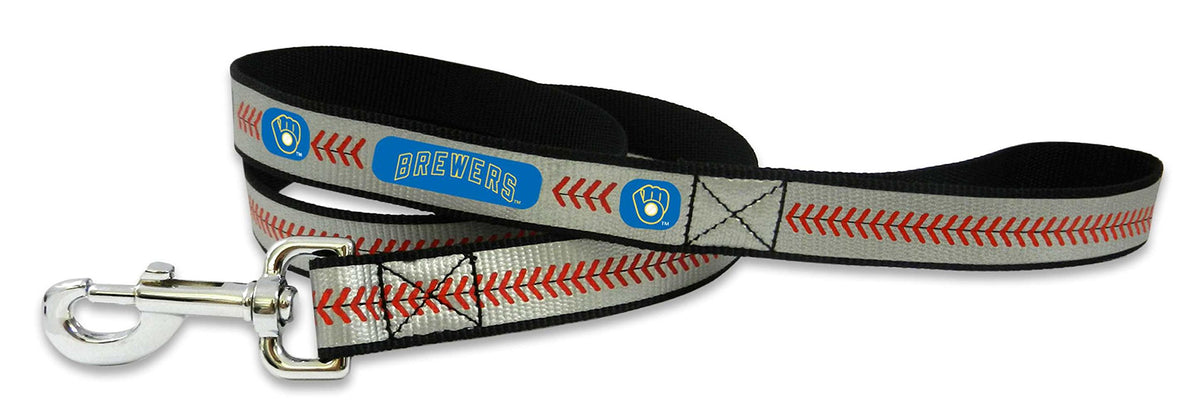 Mlb Milwaukee Brewers Retro Reflective Baseball Leash, Small