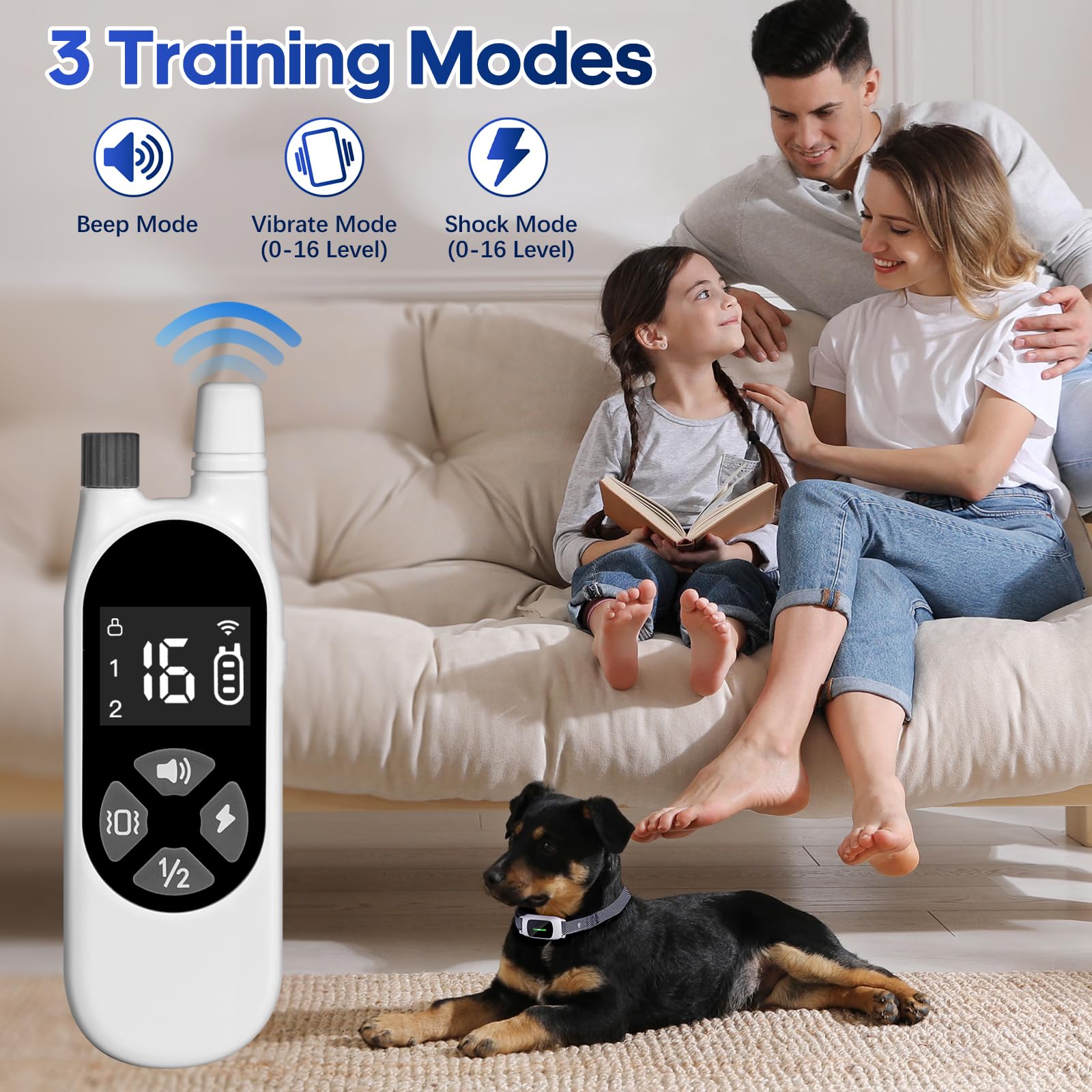 Thunbest Dog Shock Collar, Rechargeable Dog Training Collar With Remote For Small Medium Large Dogs, Waterproof Electric Shock C