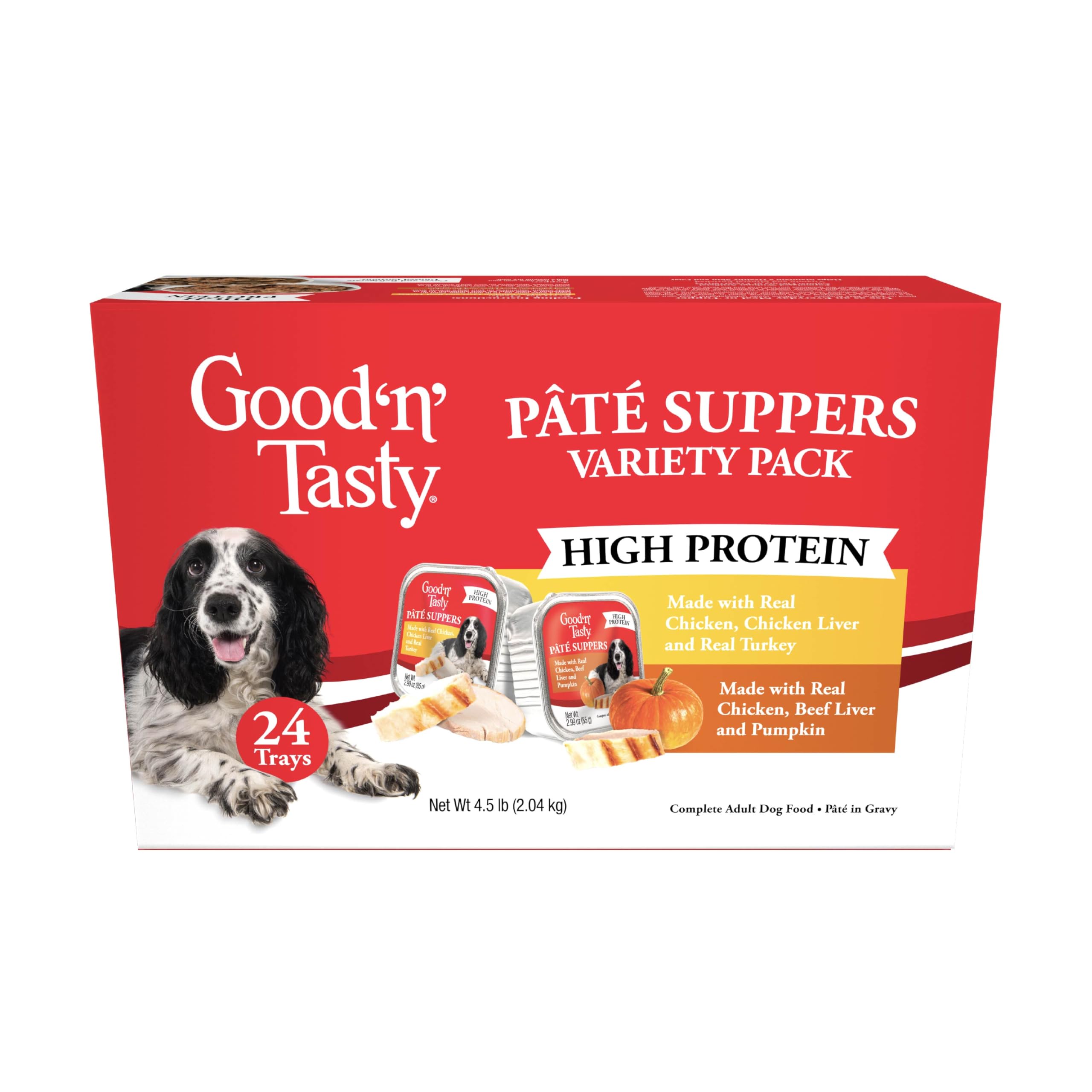 Good n Tasty Pt   Suppers Variety Pack Wet Dog Food, Made with Real Chicken, Chicken Liver & Turkey or Chicken, Beef Liver & Pum