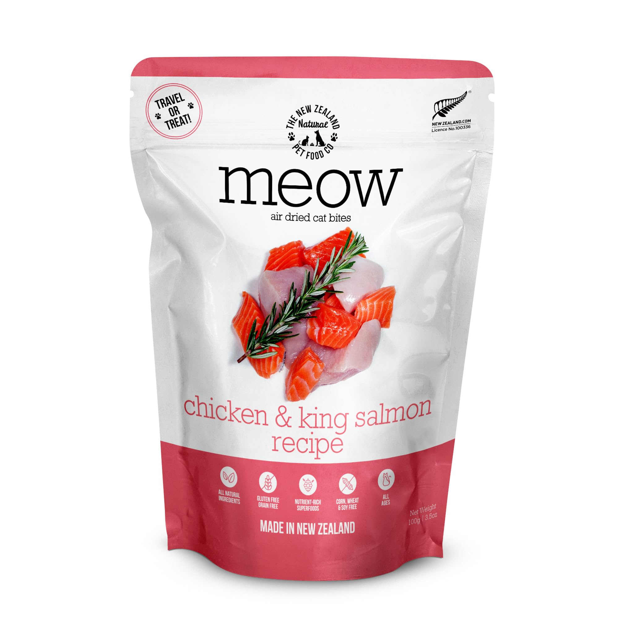 The New Zealand Natural Pet Food Co. Meow e - Chicken & King Salmon Recipe, Dry Cat Food Use as a Complete Diet, Topper, Mixer, 