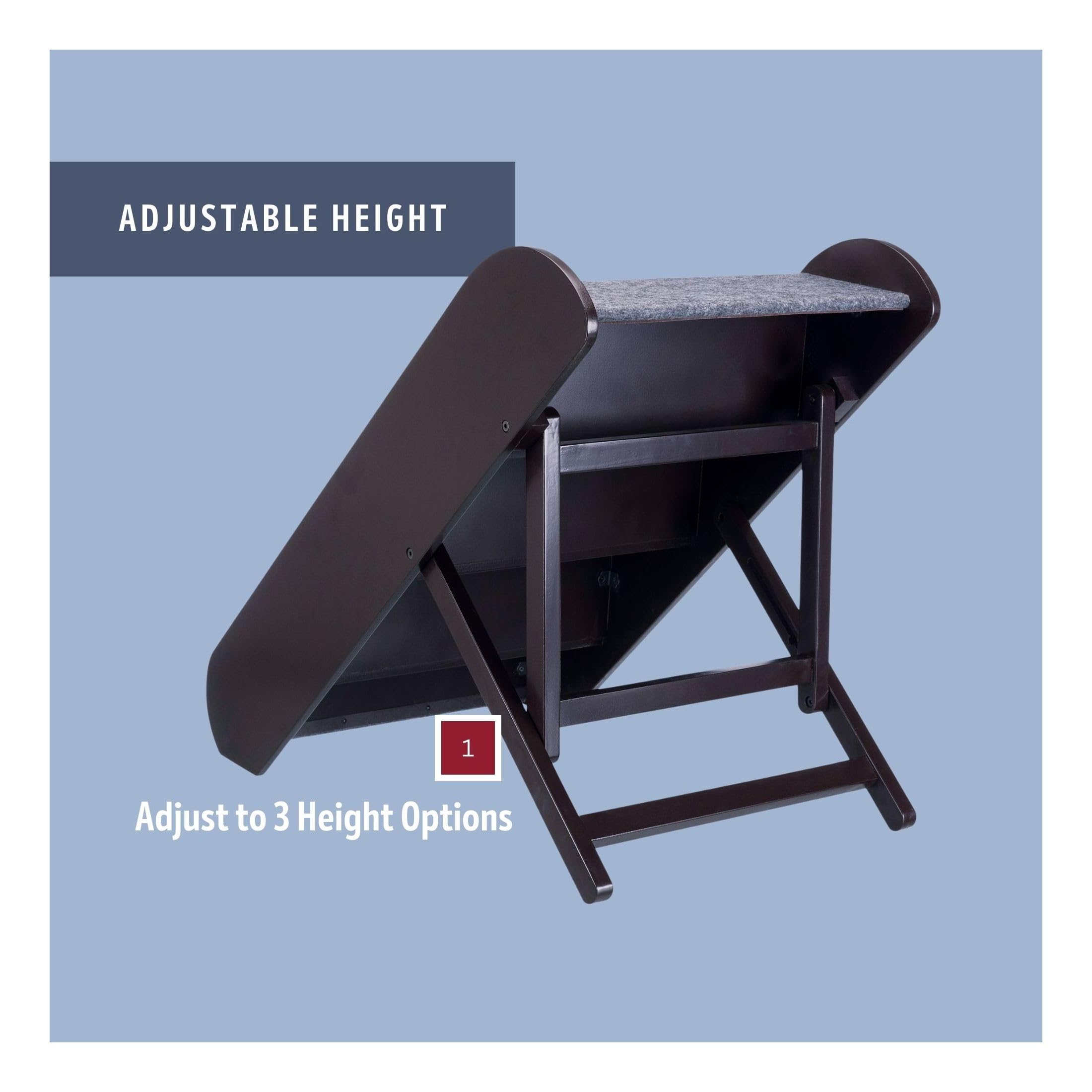 TRIXIE Dog Stairs with Nonslip Carpet - 4 Step Pet Stairs for Beds and Couches - Easily Adjustable - in Espresso Brown