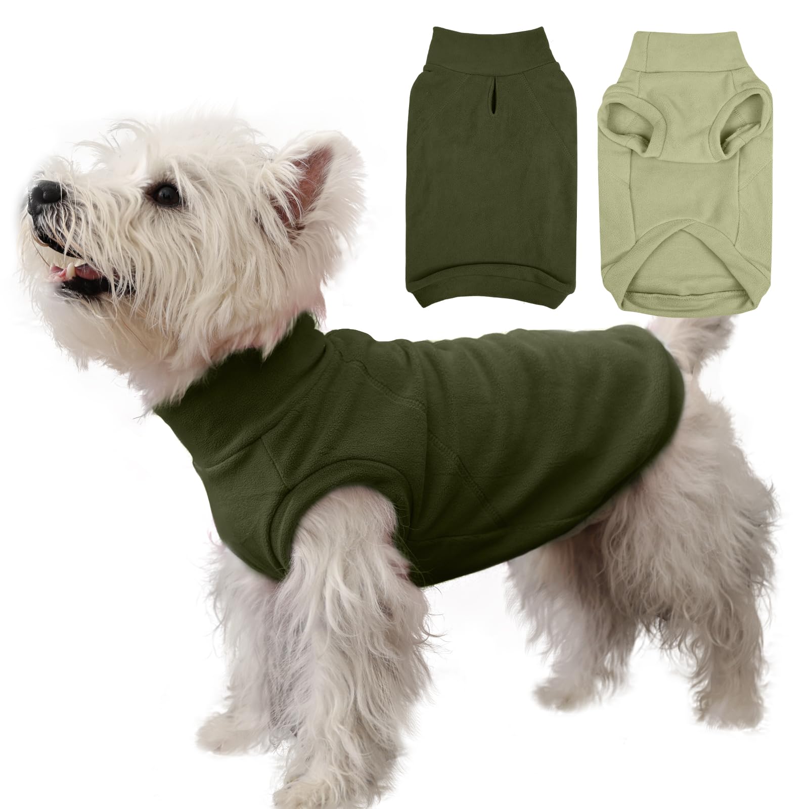 IECOii 2 Pack Dog Sweaters for Dachshunds Boy Girl - Stretchy & Cozy & Thermal, Winter & Fall Dogs Fleece Sweater, Soft Pet Coat