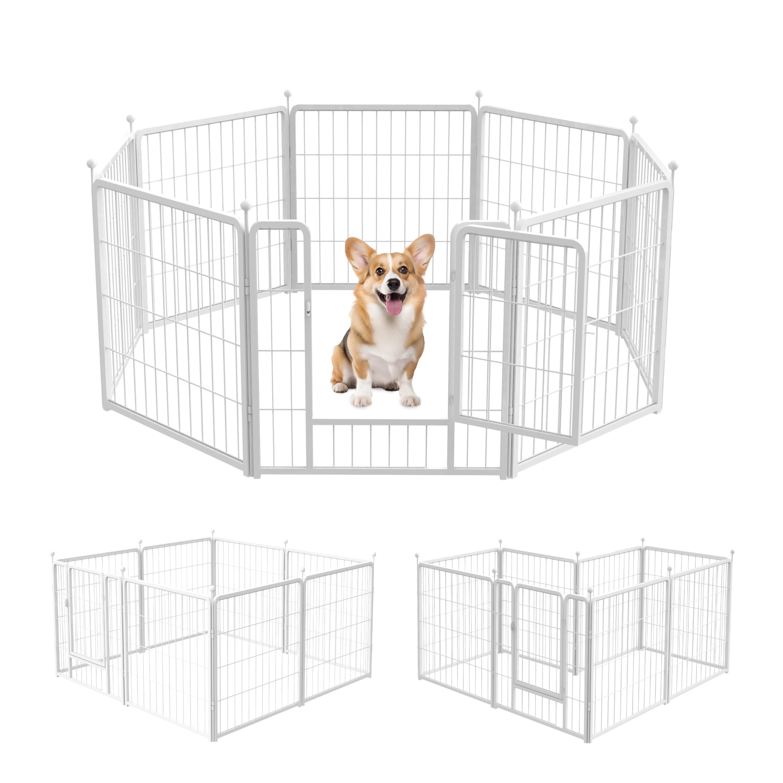 Infinipower Dog Playpen For Camping, Yard, Rv, 24 Inch 8 Panels Play Pen Indoor, Heavy Duty Indoor Outdoor Exercise Dog Pen For 