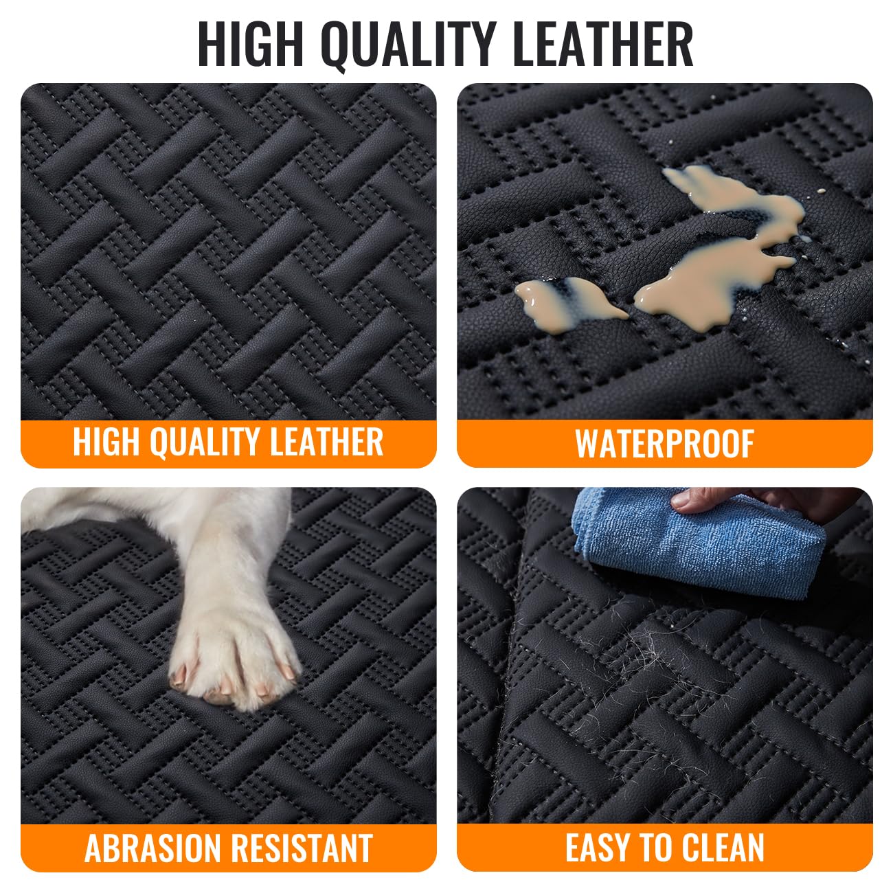 MAXFUT Dog Back Seat Extender,Backseat Pet Cover for Dogs,Rear Dog Car Seat Cover for Back Seat,Hard Bottom Car Seat Cover for D