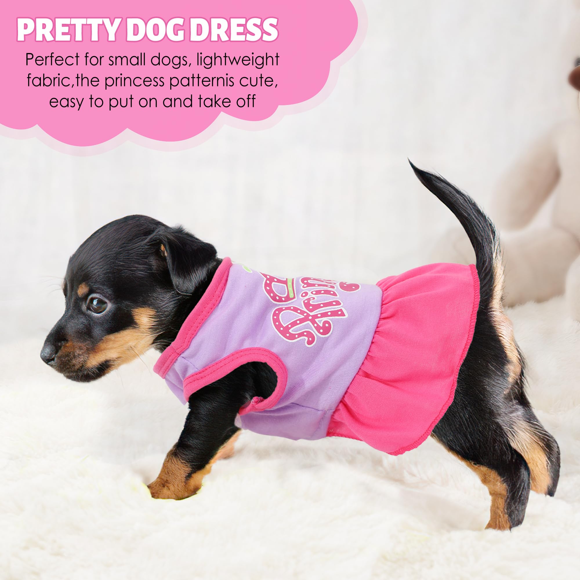2 Pack Dog Dresses Summer Puppy Dress Shirts Sundress Cute Dog Clothes For Small Dogs Girl Female Pet Cat Clothing Accessories F