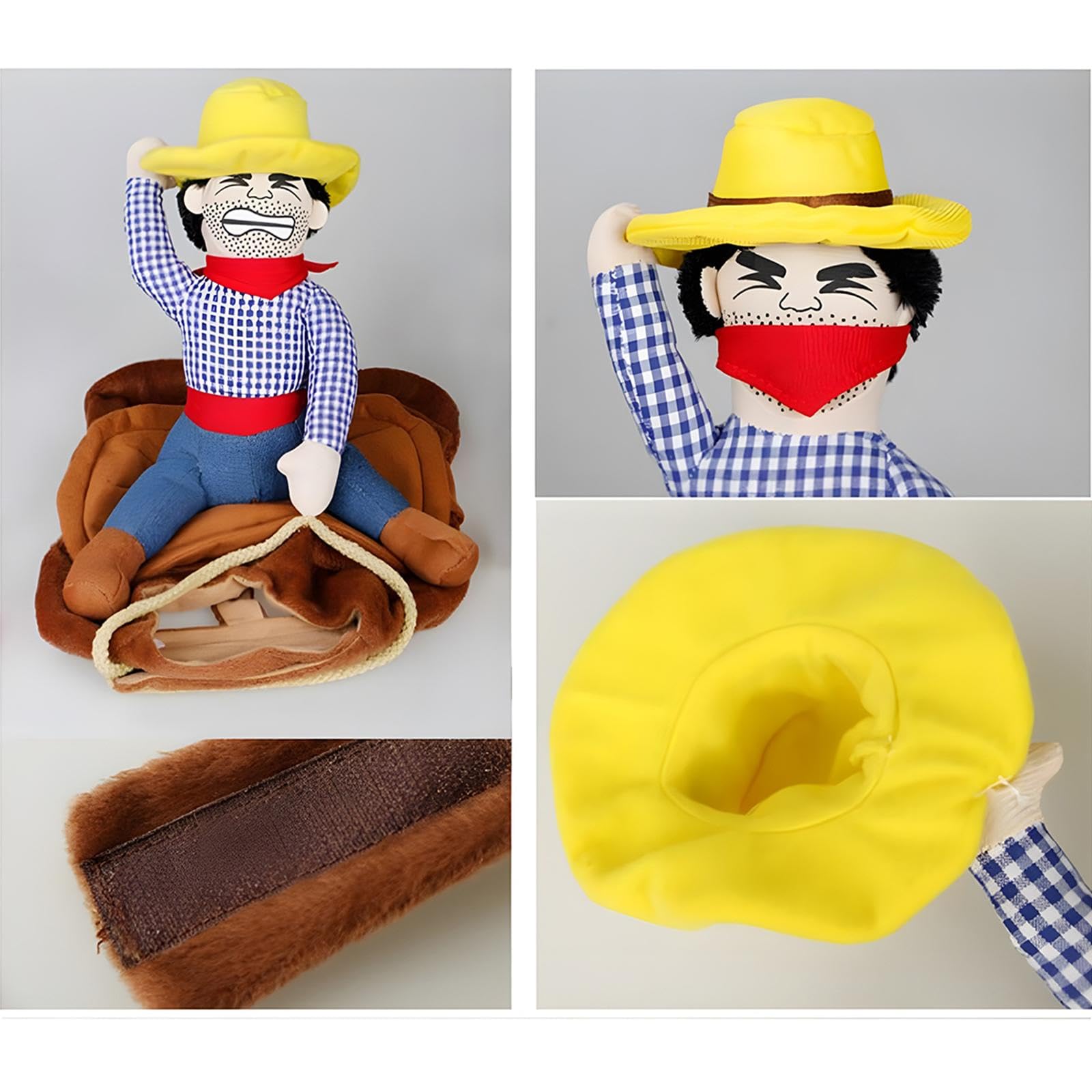 Nacoco Cowboy Rider Dog Costume For Dogs Clothes Knight Style With Doll And Hat For Halloween Day Pet Costume (Xl)