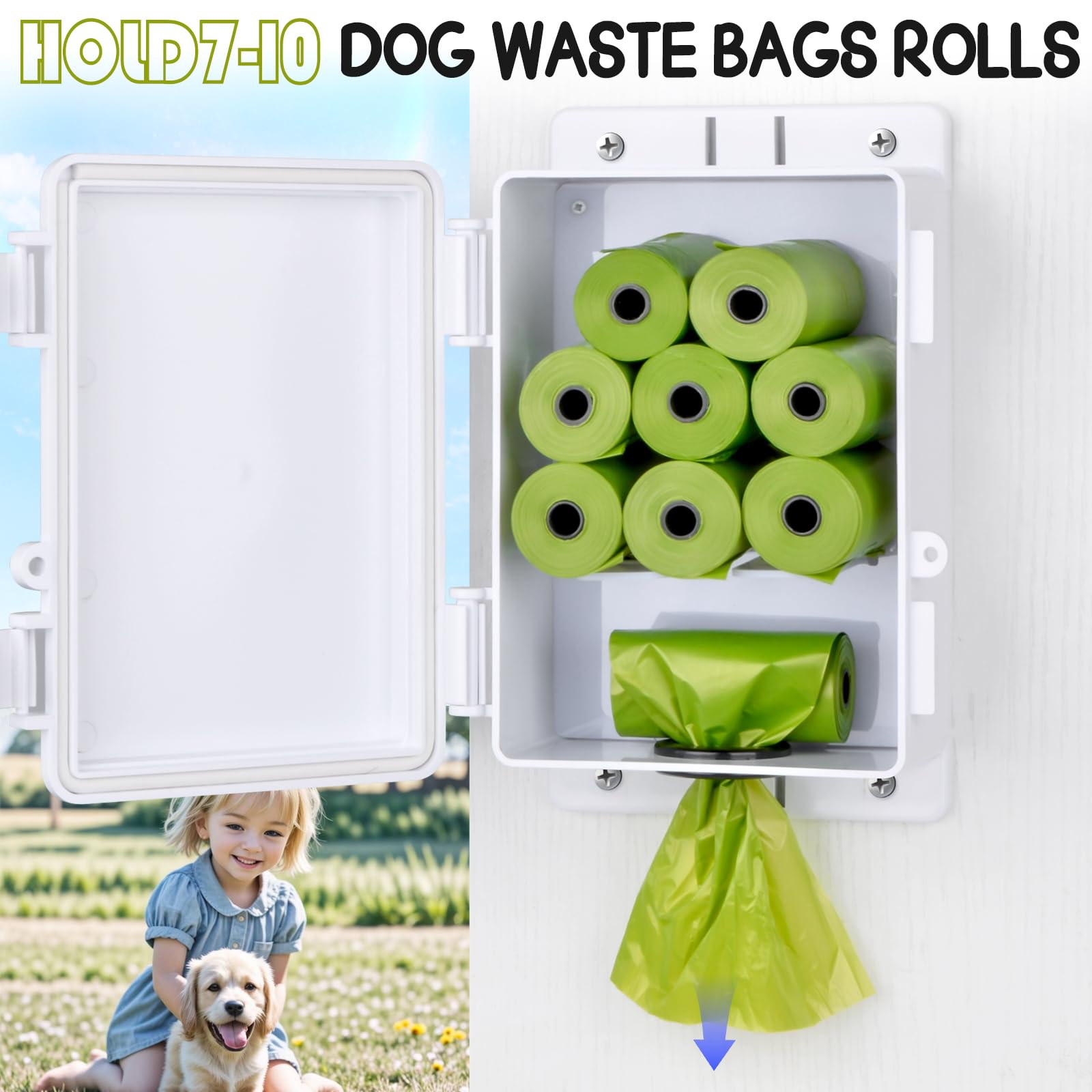 Staypot Heavy Duty Outdoor Dog Poop Bag Dispenser -Wall Mountable, Waterproof Poop Bag Organizer Dispenser For Home, Porch, Lawn