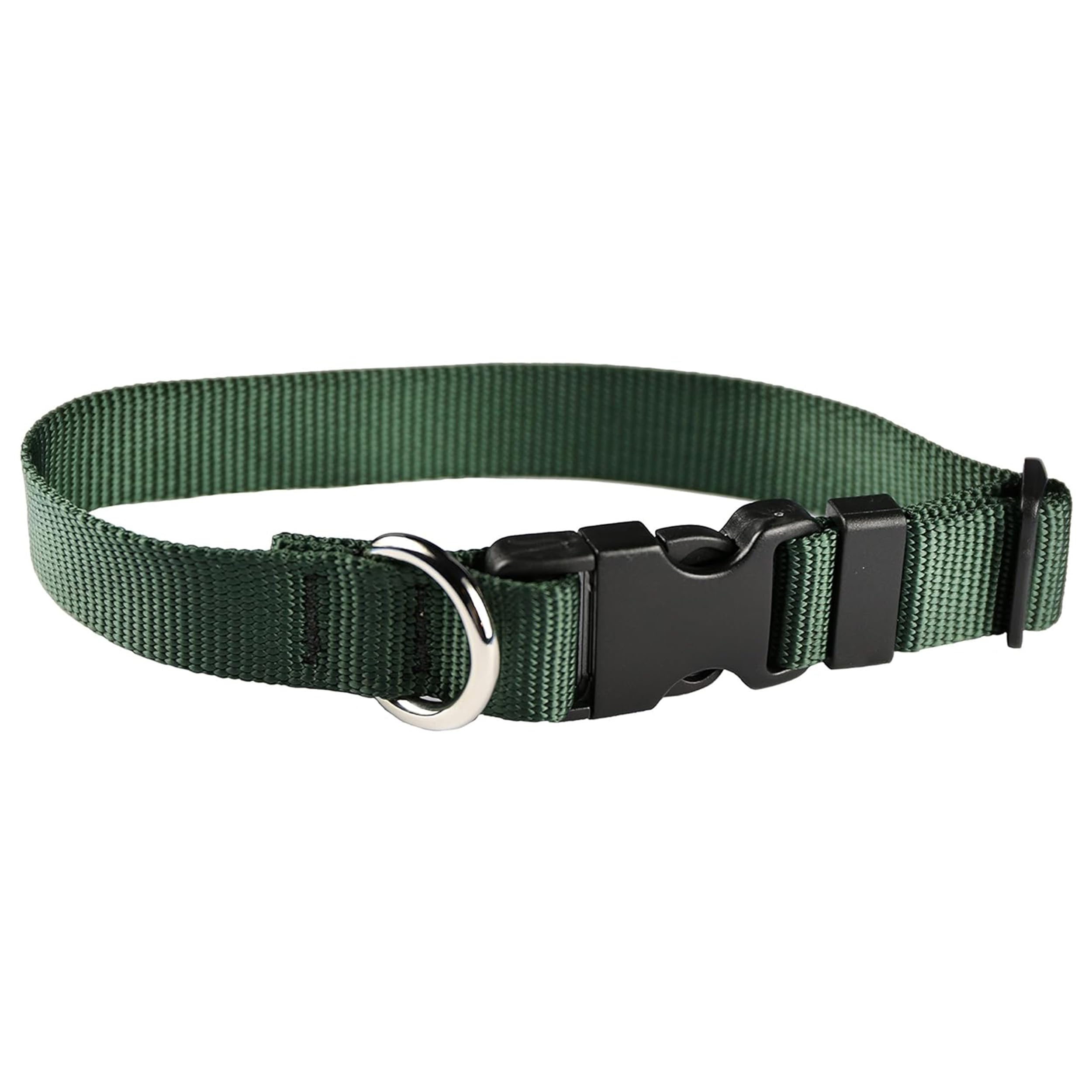 Moose Pet Wear Classic Dog Collar – Adjustable Pet Collars, 1 Inch Wide, Large, Forest Green