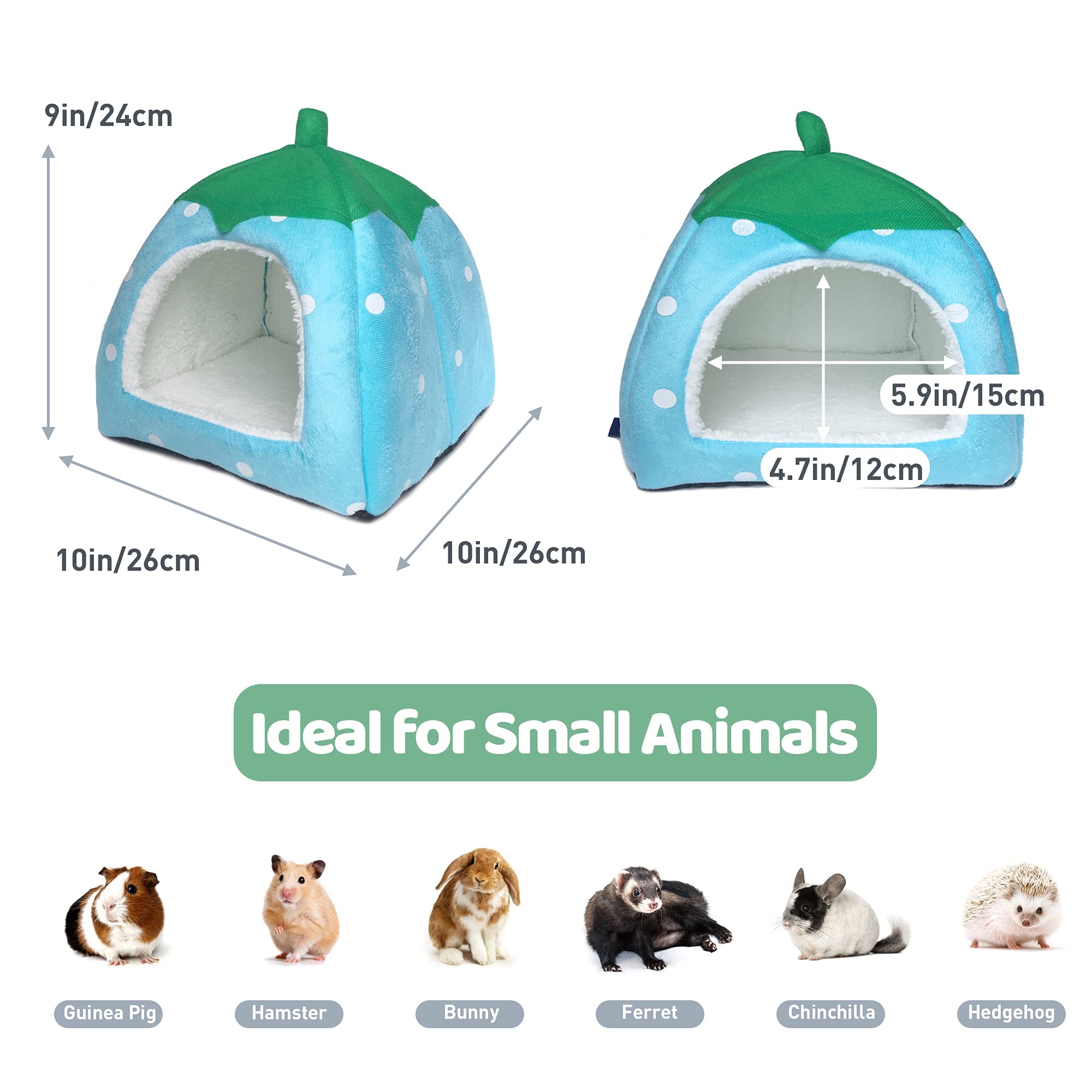 Tierecare Guinea Pig Hideout Bed Rabbit House Cave Accessories Cozy Hide-Out For Bunny Hedgehog Ferret Chinchilla&Other Small An
