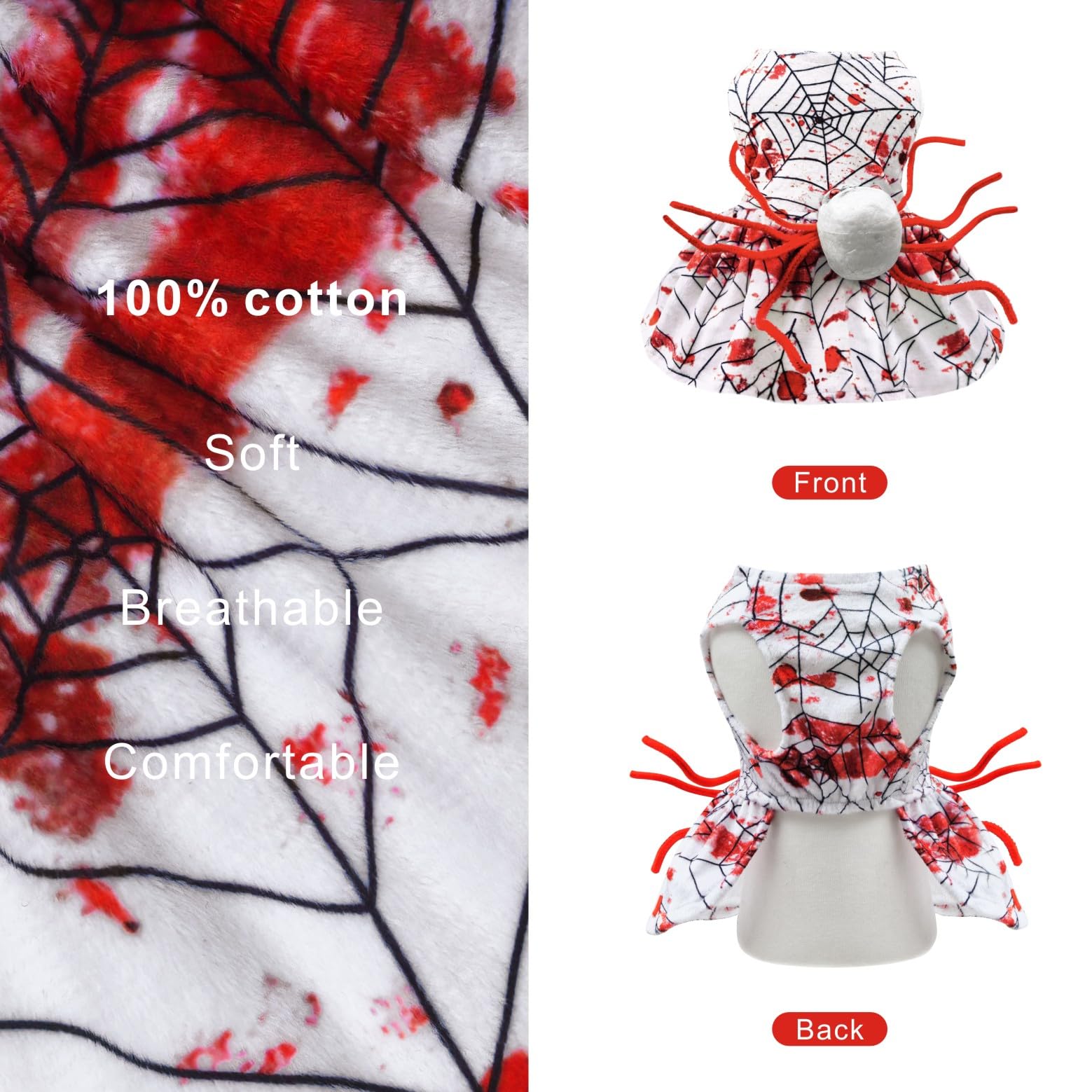 Dog Halloween Dress Skeleton Halloween Costumes For Dogs Funny Halloween Puppy Dresses For Small Dogs Cats L