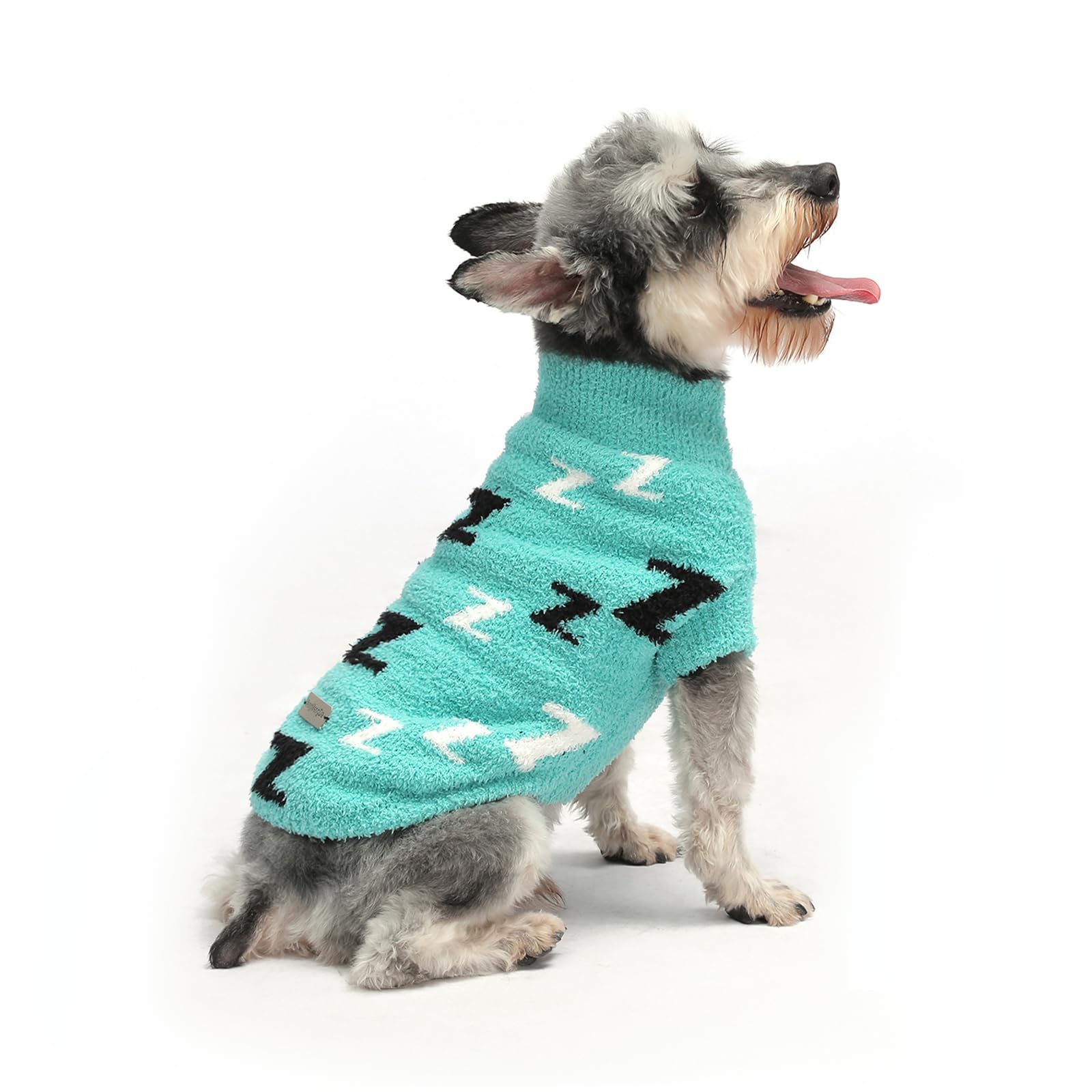 Mengmengda Dog Sweaters For Small Dogs Boy Girl Pet Pullover Sweater Puppy Clothes Cold Weather Cable Knitwear Thick Warm Outfits For Chihuahua Bulldog Dachshund Pug Yorkie (Turquoise-S)