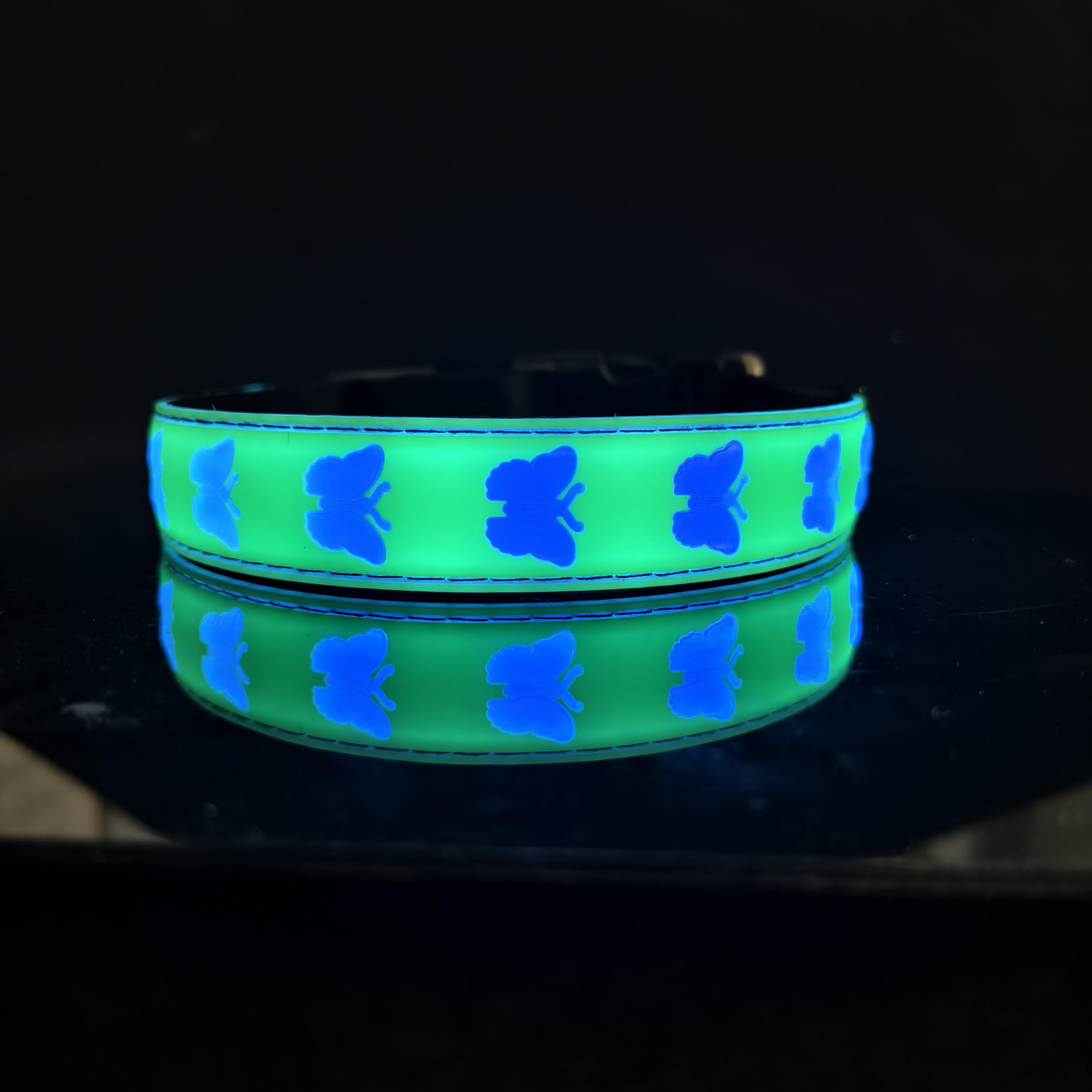 Dogled Usb-C Led Light Up Dog Collar, 3D Design Comfortable And Soft Material,Multicolored Lighting,Night Dog Collar (Bt-Green,
