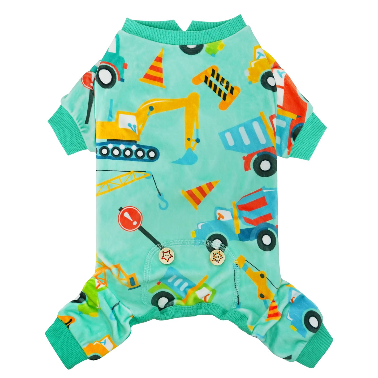 Kyeese Dog Pajamas Construction Vehicles Dog Body Suits After Surgery Cat Clothes Dog Surgery Recovery Suit Dog Onesie Dog Coat Dog Pajamas For Small Dogs Dog Costume Dog Clothes Small Dog Pajamas