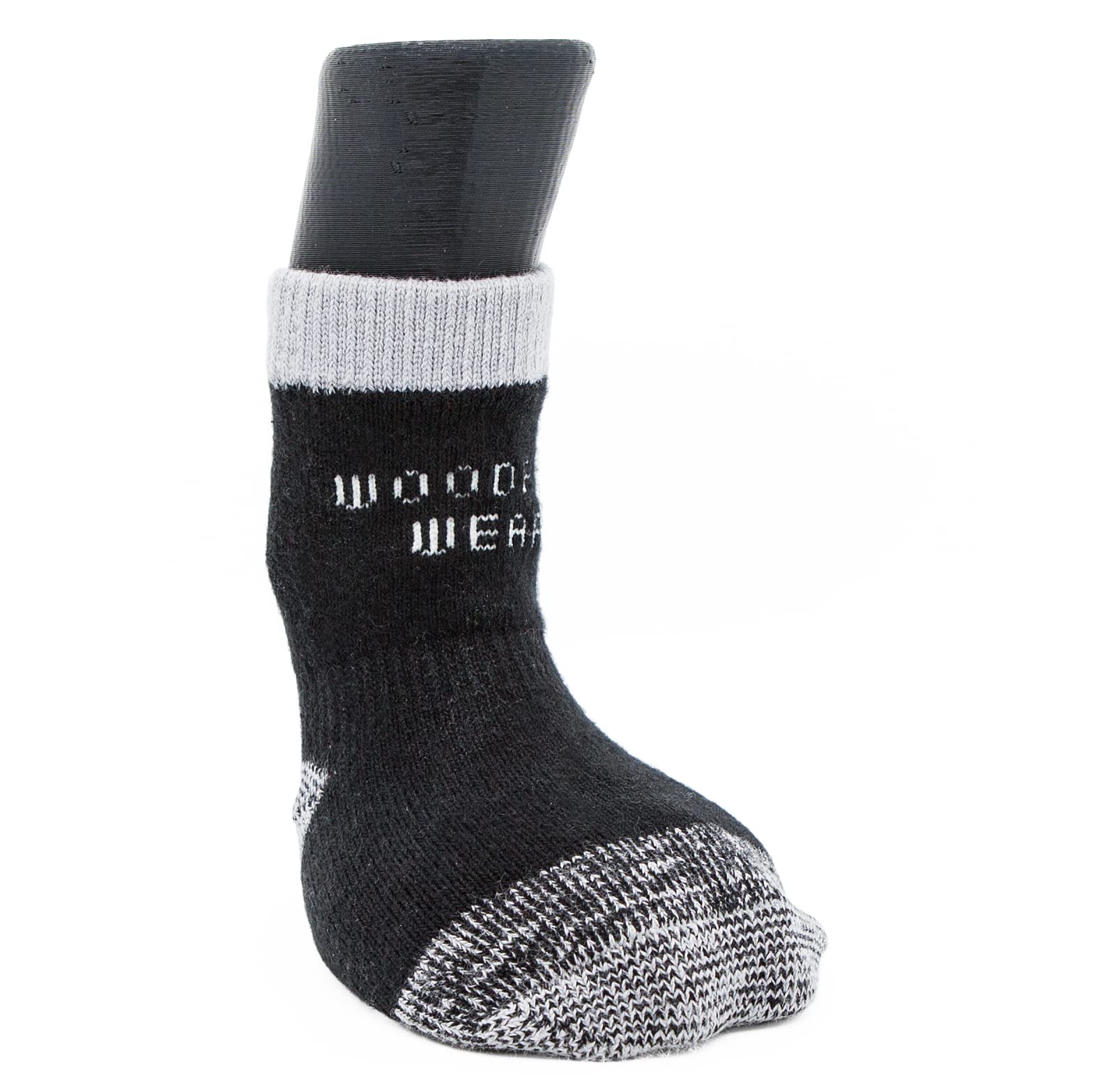 Woodrow Wear, Power Paws Reinforced Foot Dog Socks, Black Grey, XL, Fits 95-130 pounds