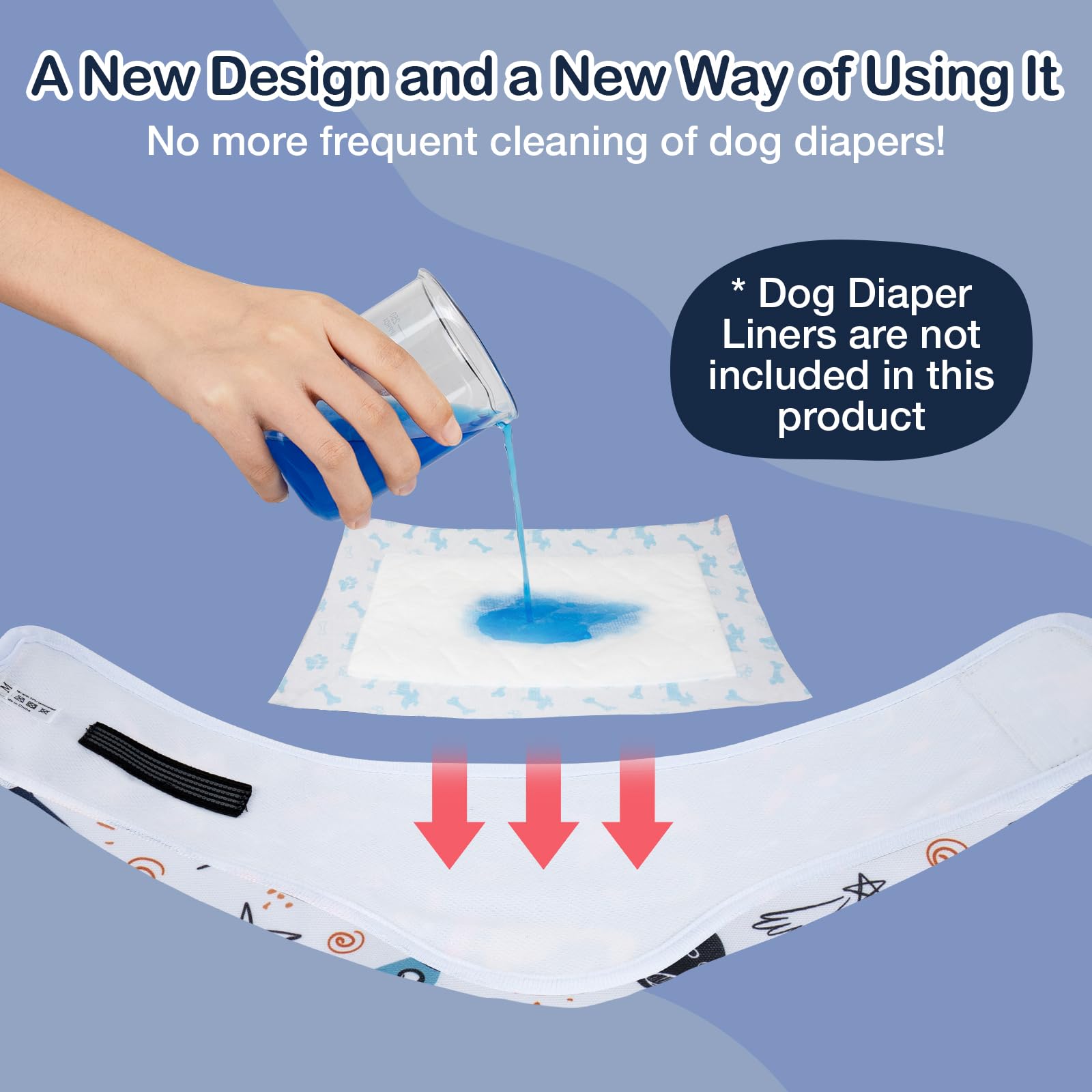 Micooyo Male Dog Diaper Lightweight Dog Wraps Washable Dogs Diapers Doggie Belly Bands For Male Dogs, Puppy Diapers Large (Star