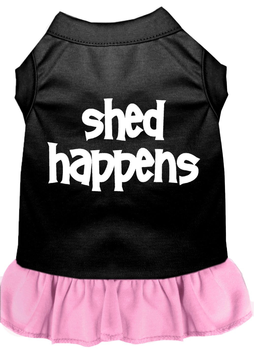 Dog Dress, Pet Dog & Cat Dress Screen Printed, Shed Happens Black W/Light Pink SM (3-6 lbs.)