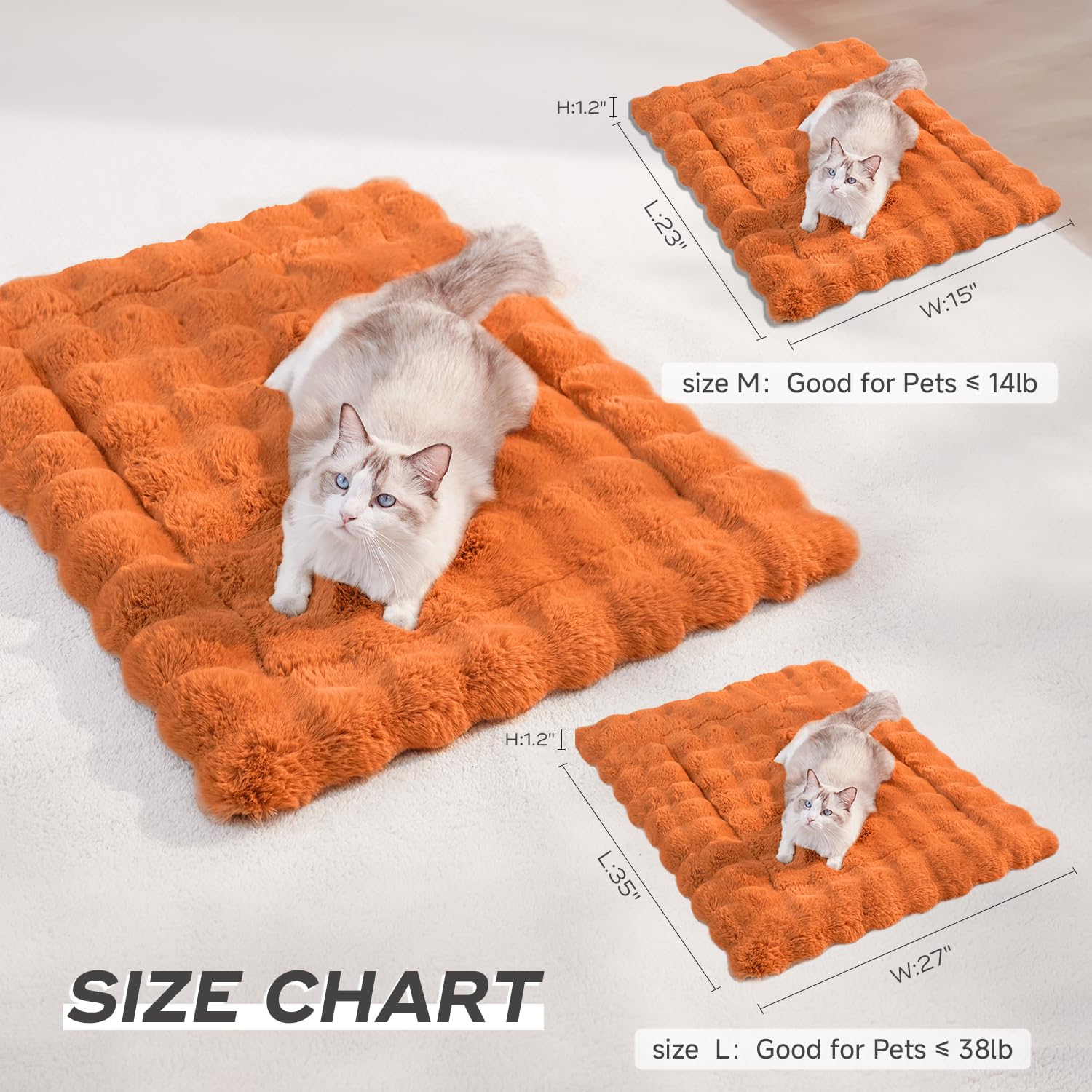 Somahe Cat Beds For Indoor Cats Faux Fur Pet Pad Mat Plush Kitten Bed With Non-Slip Bottom For Carriers/Couch Dog & Puppy Friend